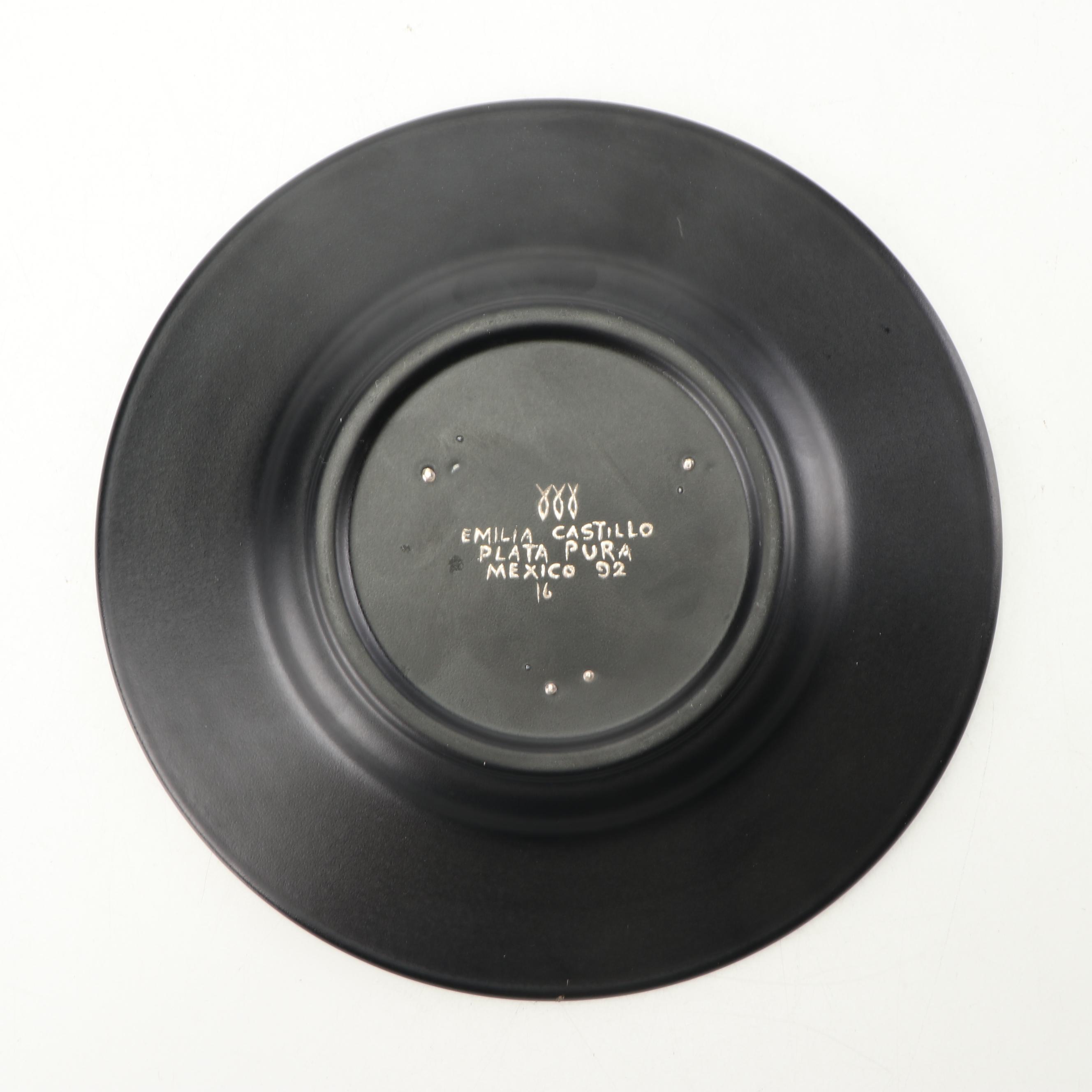 Emilia Castillo Mexican Porcelain Dinnerware with Silver Overlay