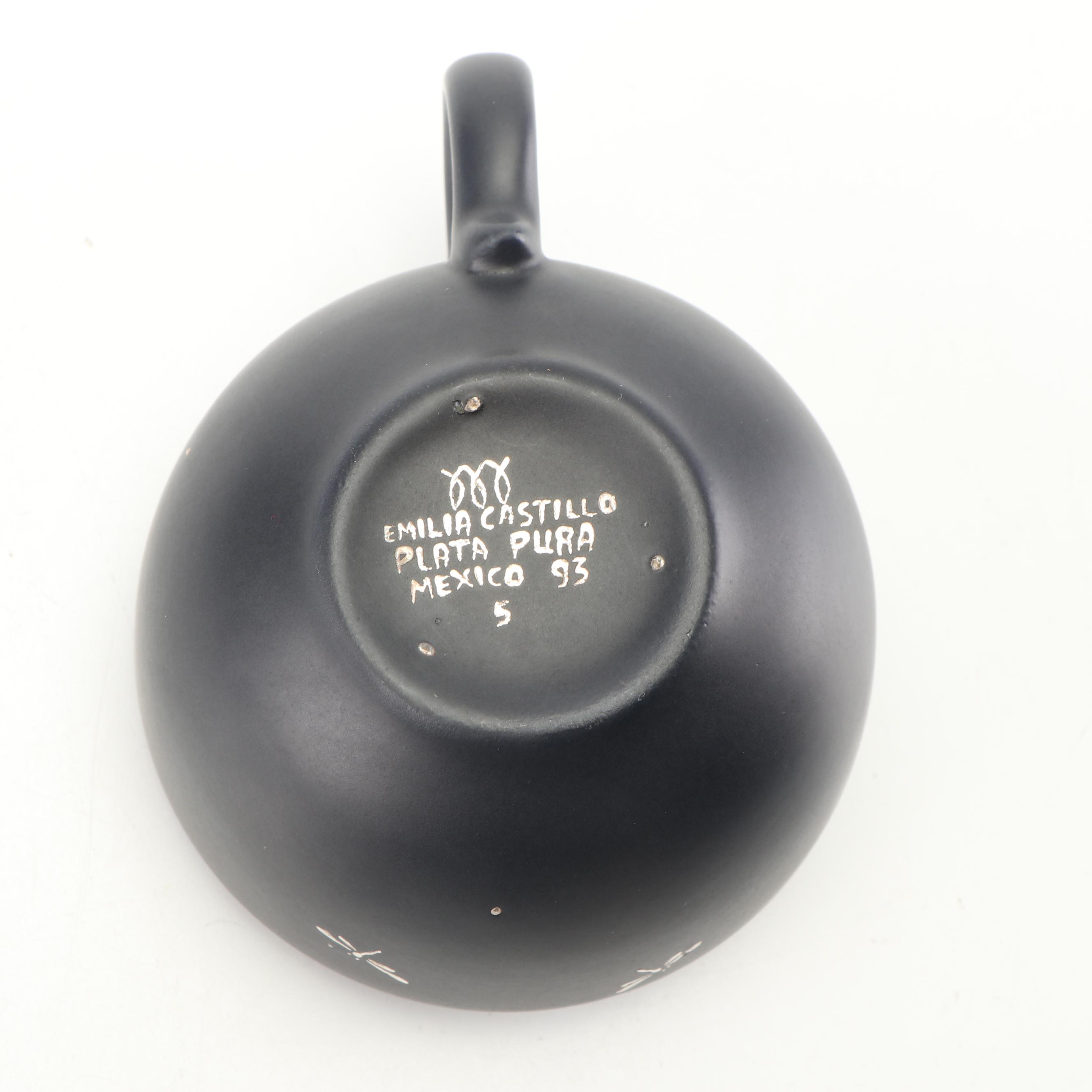 Emilia Castillo Mexican Porcelain Dinnerware with Silver Overlay