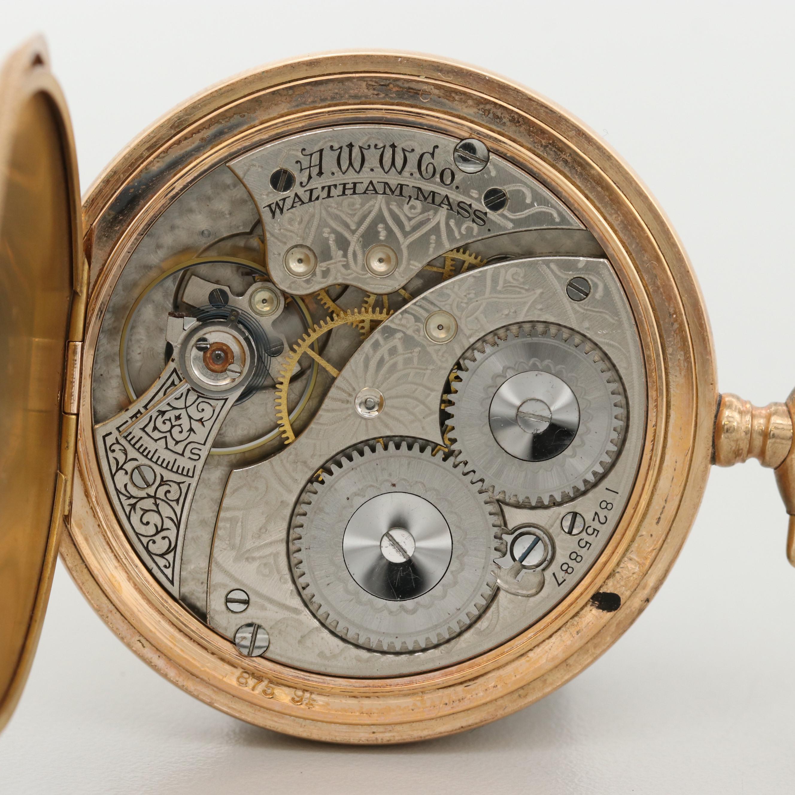 Antique Waltham Gold Filled Pocket Watch, 1912