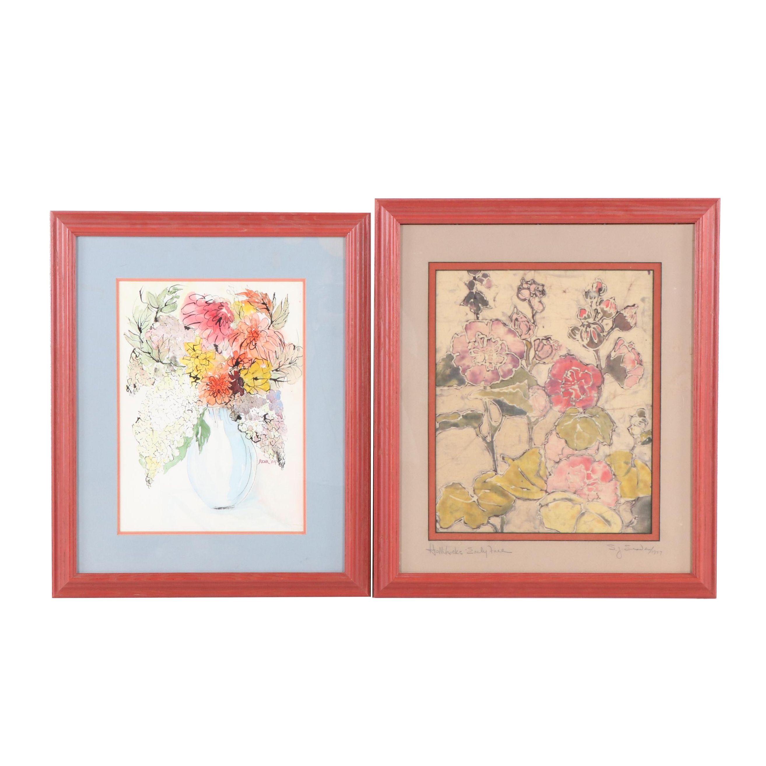 Late 20th Century Watercolor Paintings