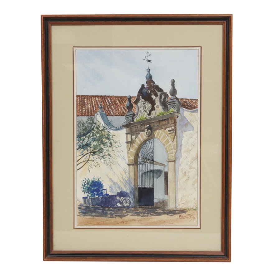 Crawford Donnelly Watercolor Painting "Spanish Gate"