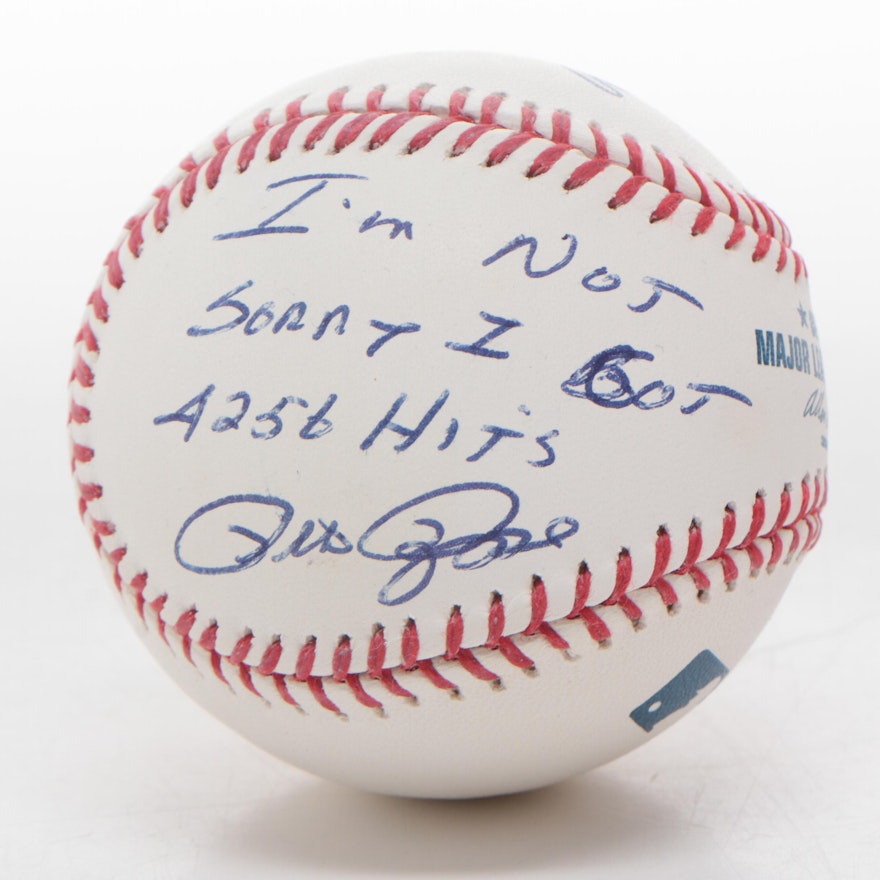 Pete Rose Signed with an Unusual Inscribed MLB (Selig) Baseball  COA