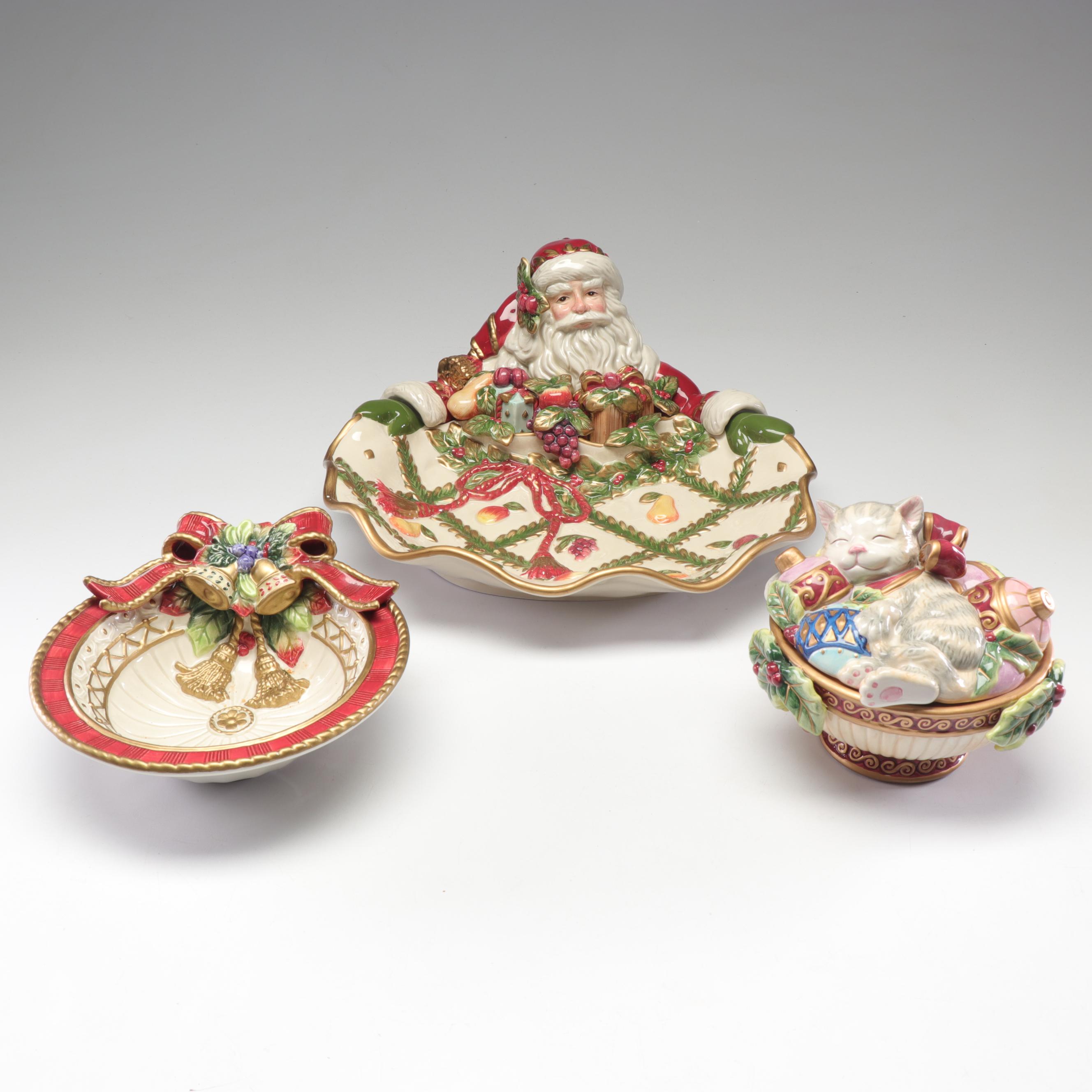 Fitz and Floyd Classics "Renaissance" Christmas Serving Dishes