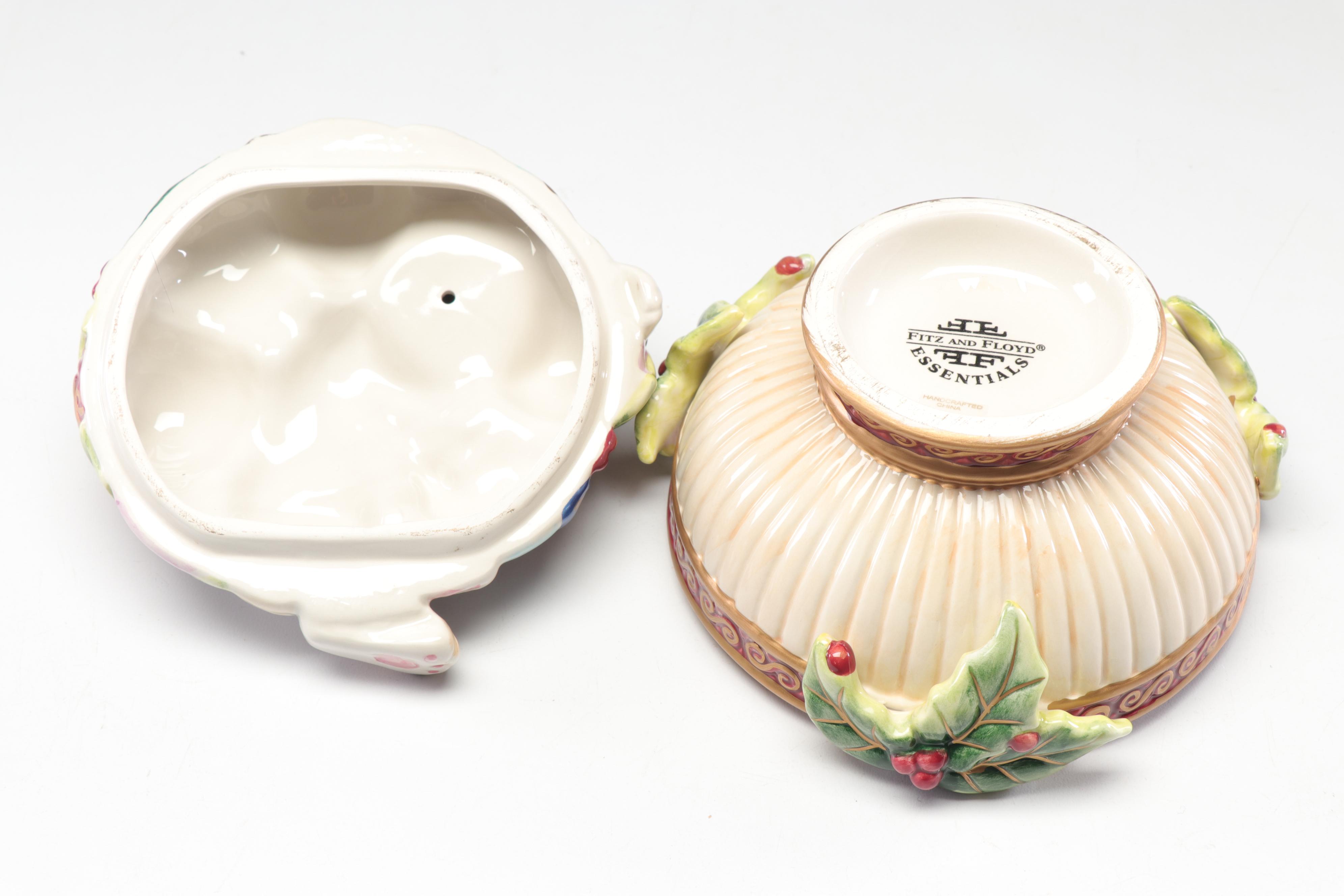 Fitz and Floyd Classics "Renaissance" Christmas Serving Dishes