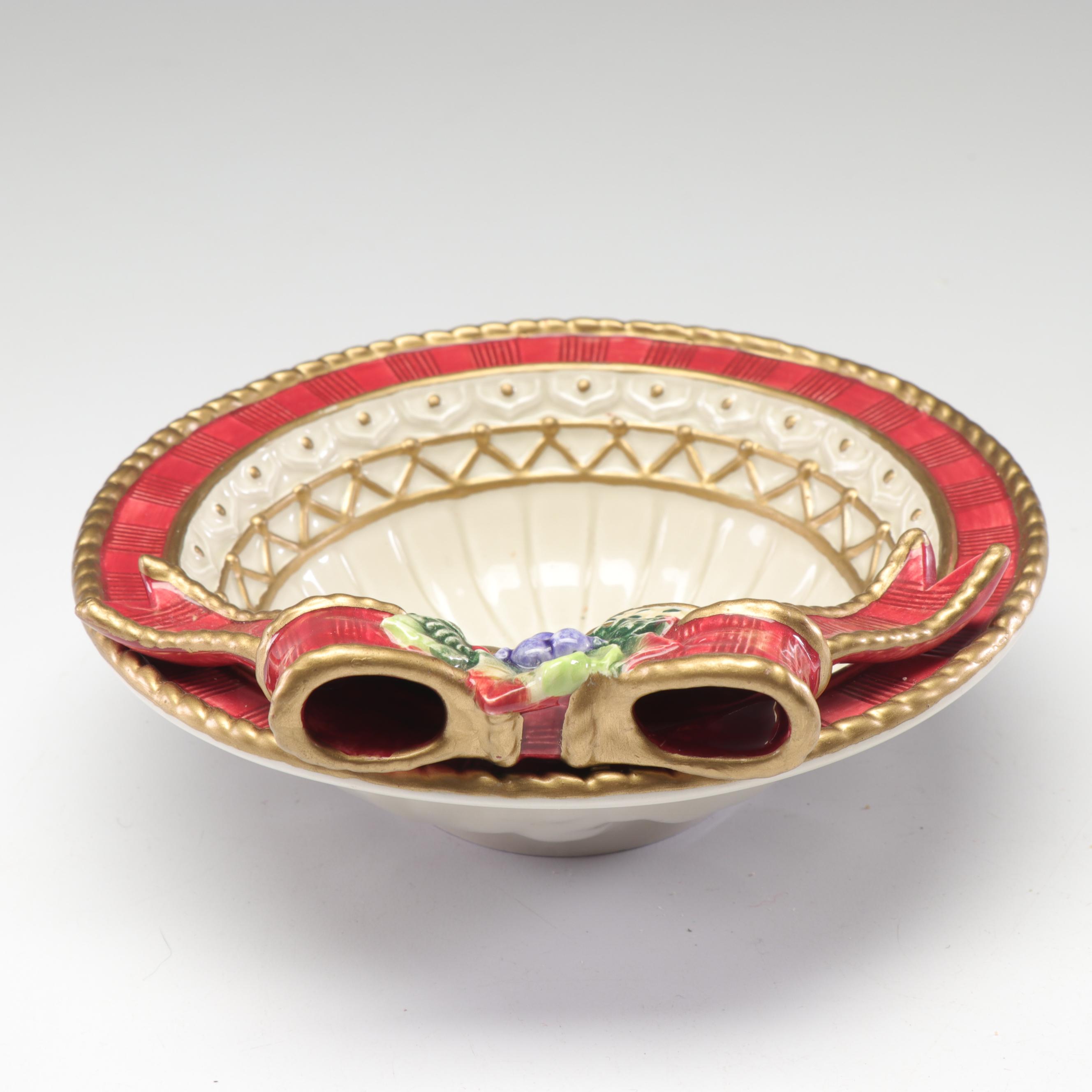 Fitz and Floyd Classics "Renaissance" Christmas Serving Dishes