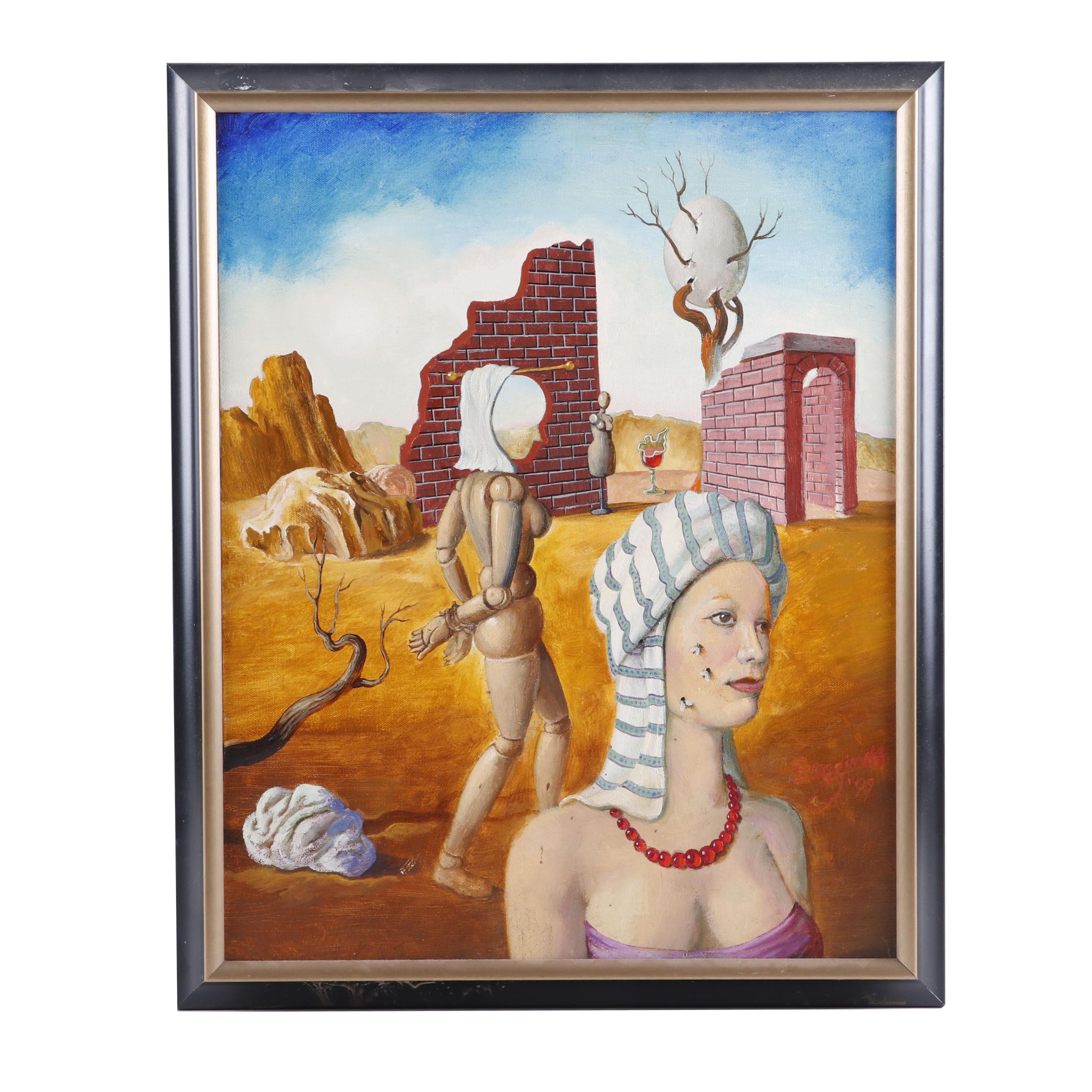 Anton Brzezinski Surrealist Oil Painting "Morocco"