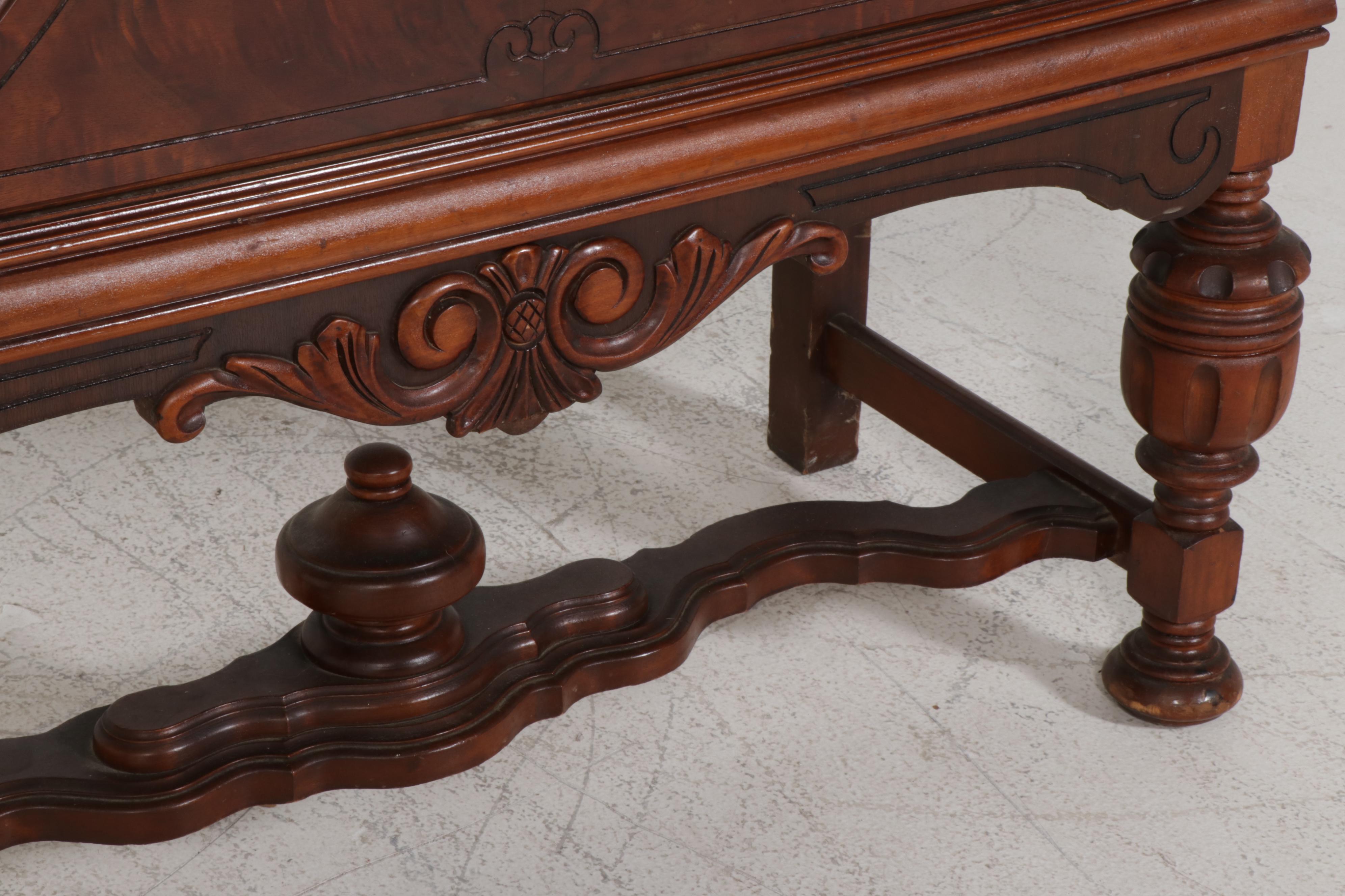 Late Victorian Display Case with Figural Veneer Decoration