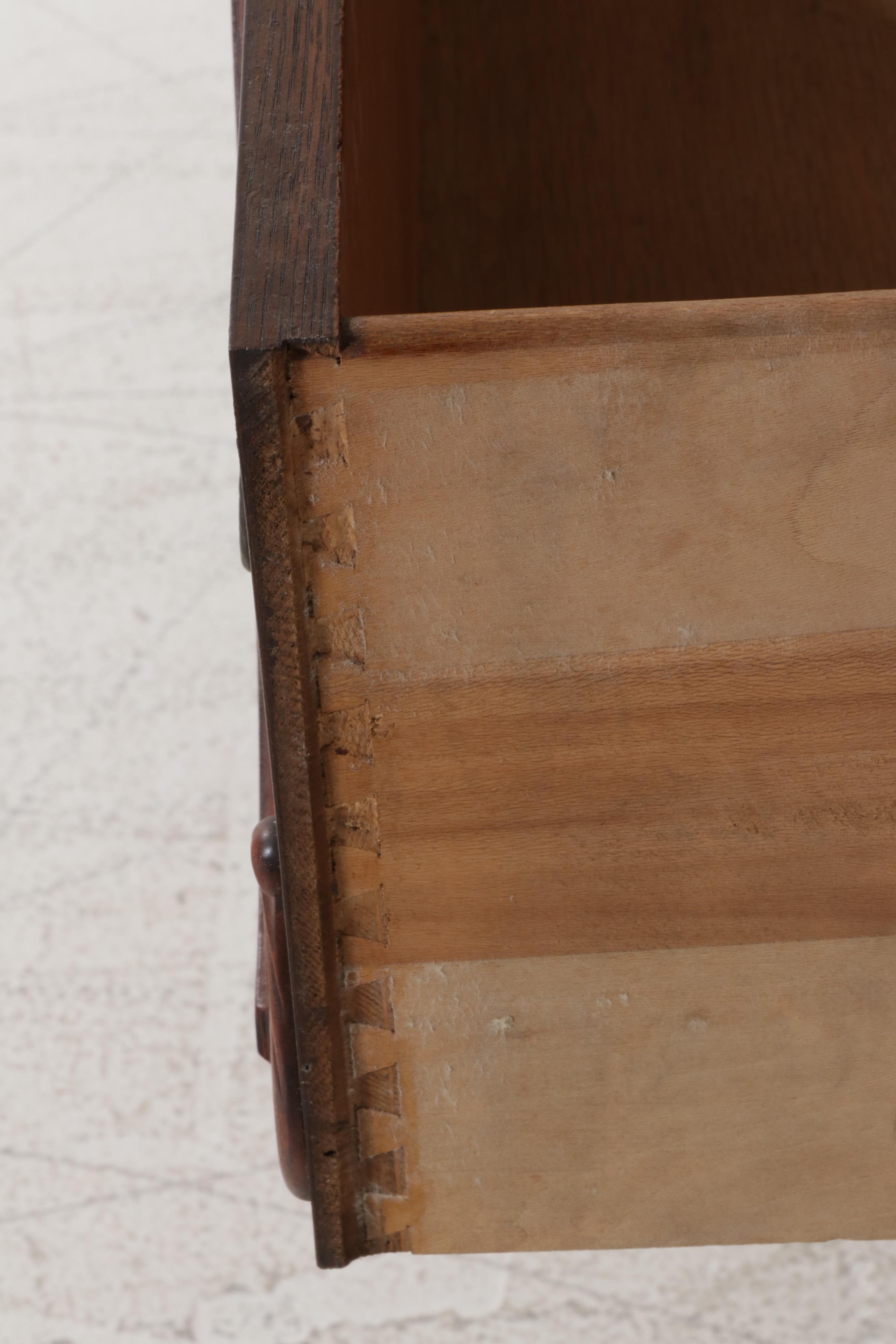 Late Victorian Display Case with Figural Veneer Decoration
