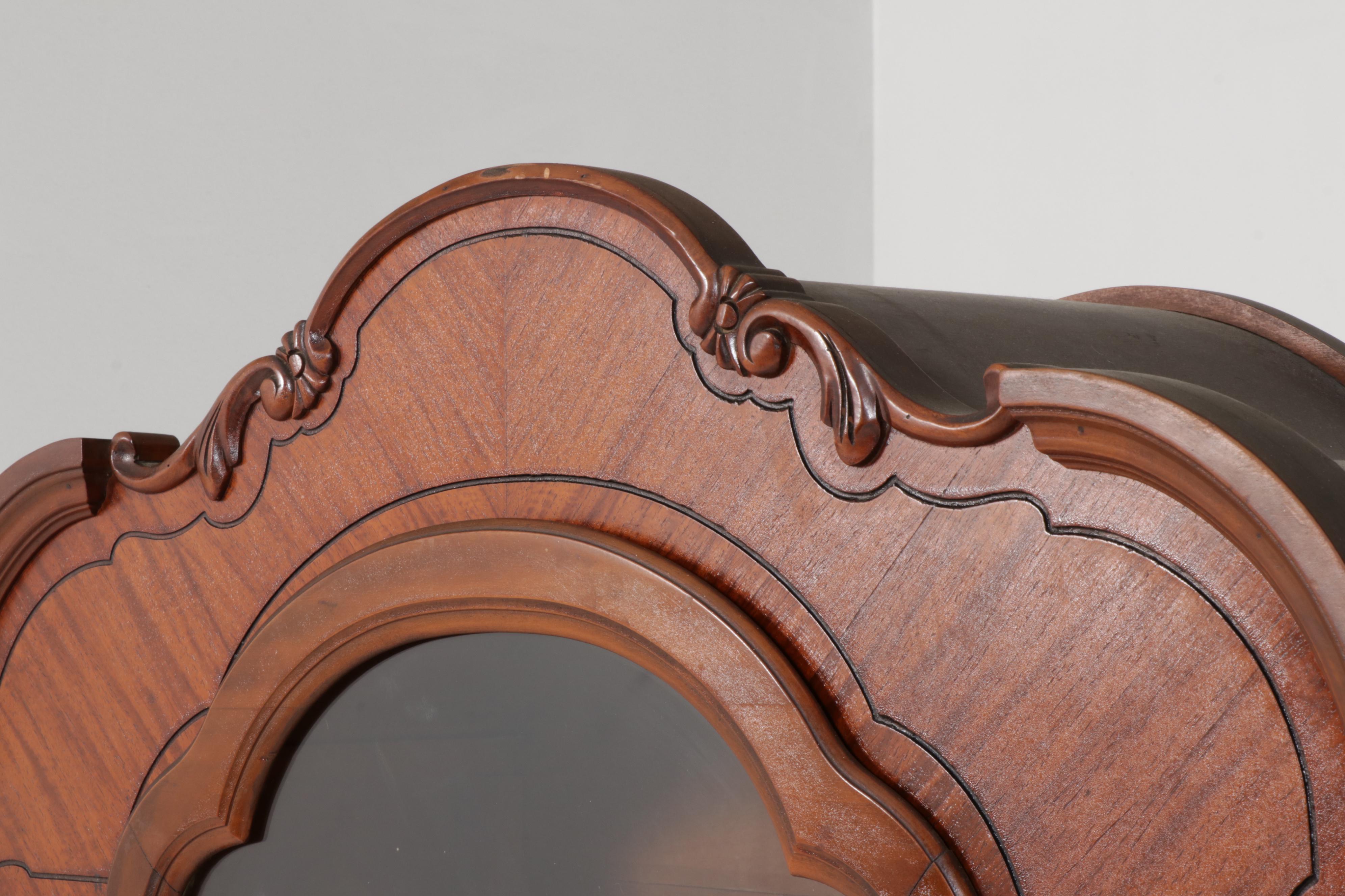 Late Victorian Display Case with Figural Veneer Decoration