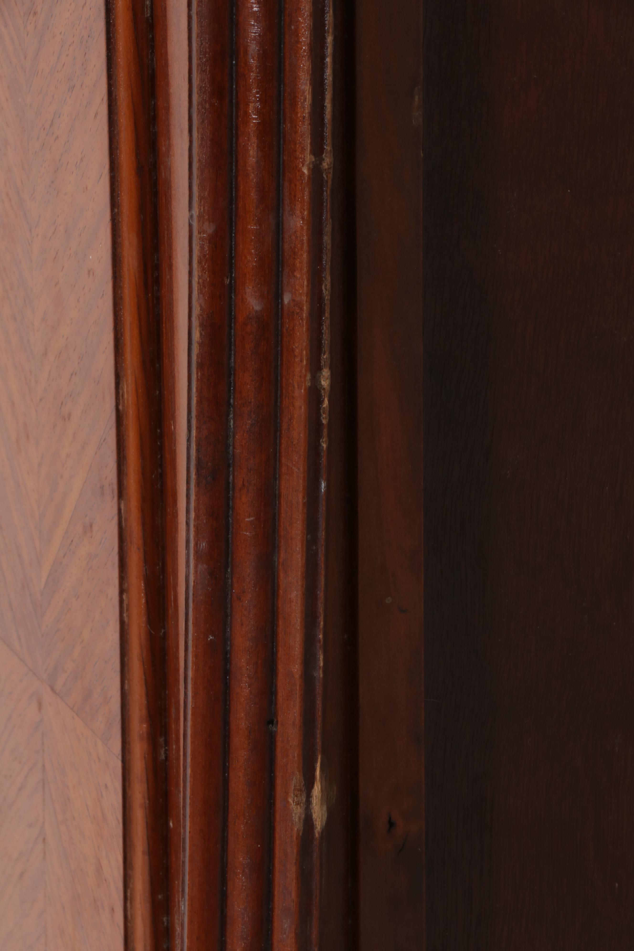 Late Victorian Display Case with Figural Veneer Decoration
