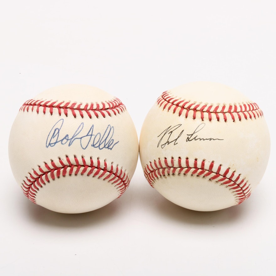 Bob Feller and Bob Lemon Signed Rawlings American League Baseballs, COA