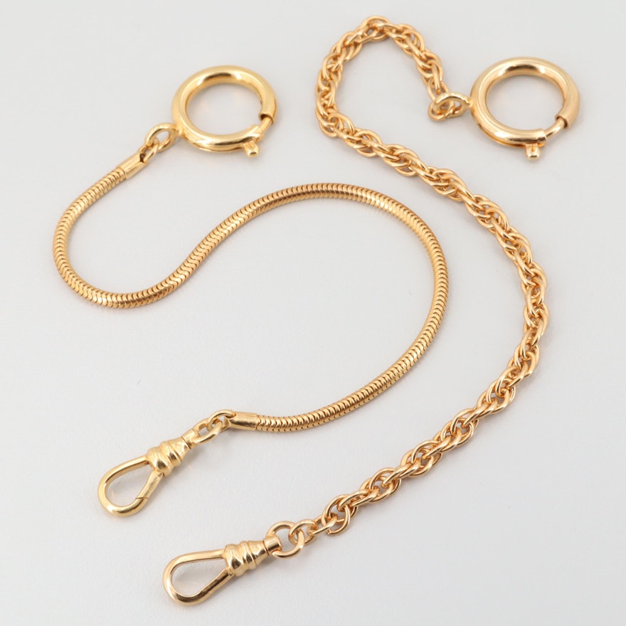 Vintage Gold Tone Watch Chains