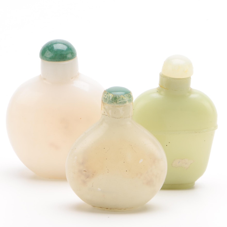 Chinese Glass and Bowenite Snuff Bottles