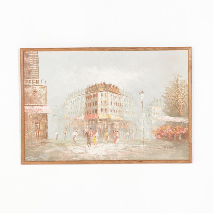 Paris Street Scene Oil Painting