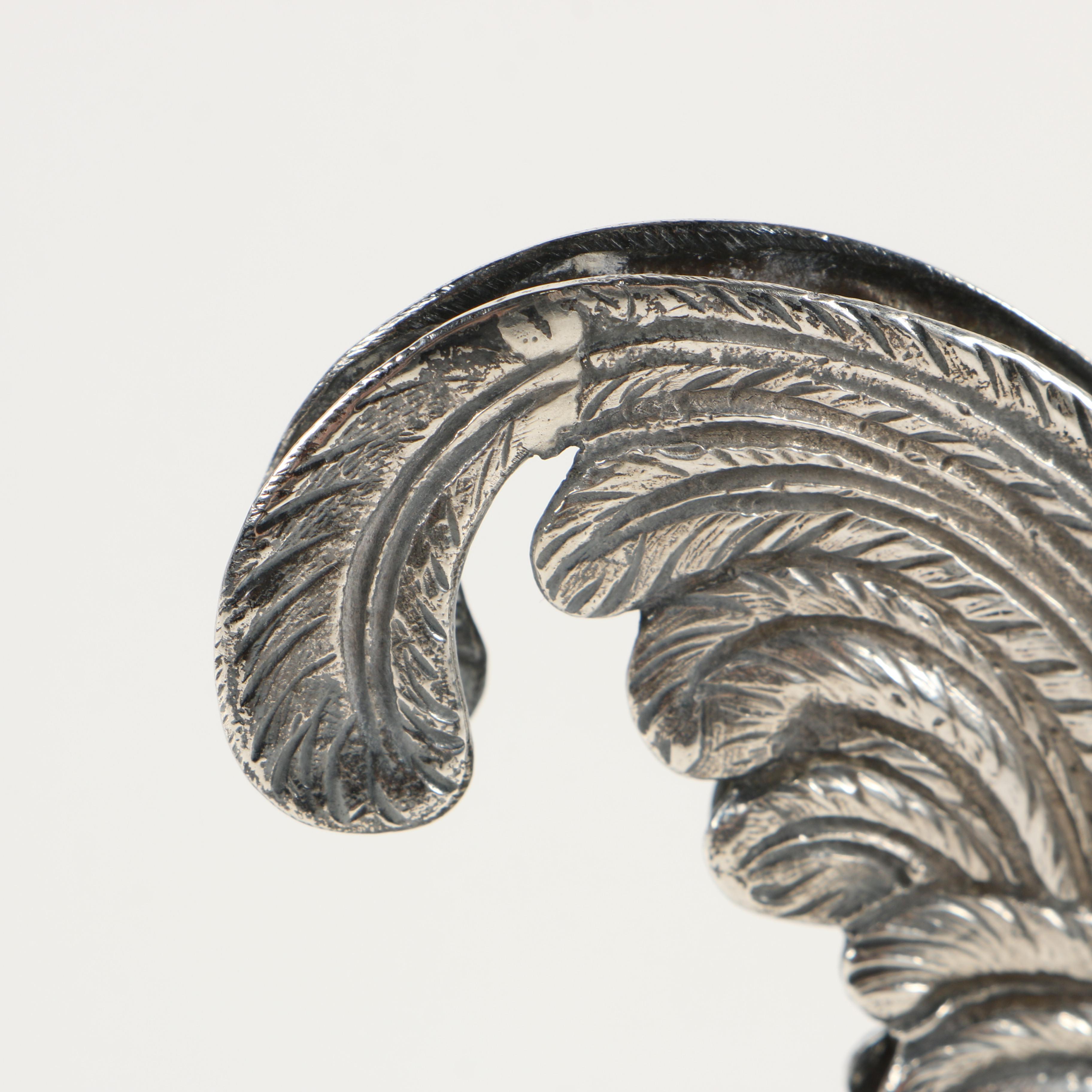 German 800 Silver Hinged Rooster Spice Box