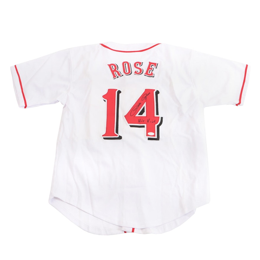 Pete Rose Signed Cincinnati Reds Baseball Jersey, COA