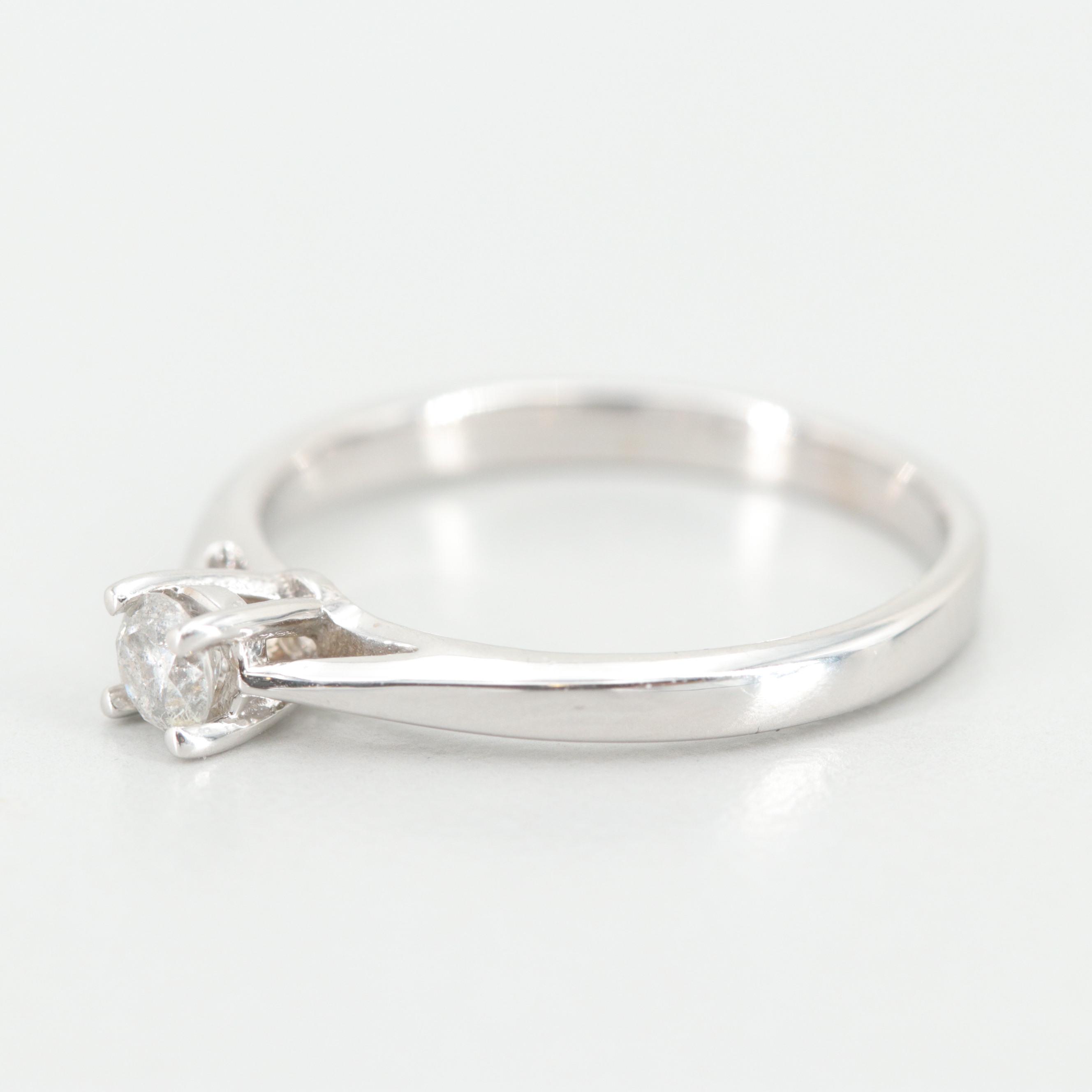 14K White Gold Diamond Ring