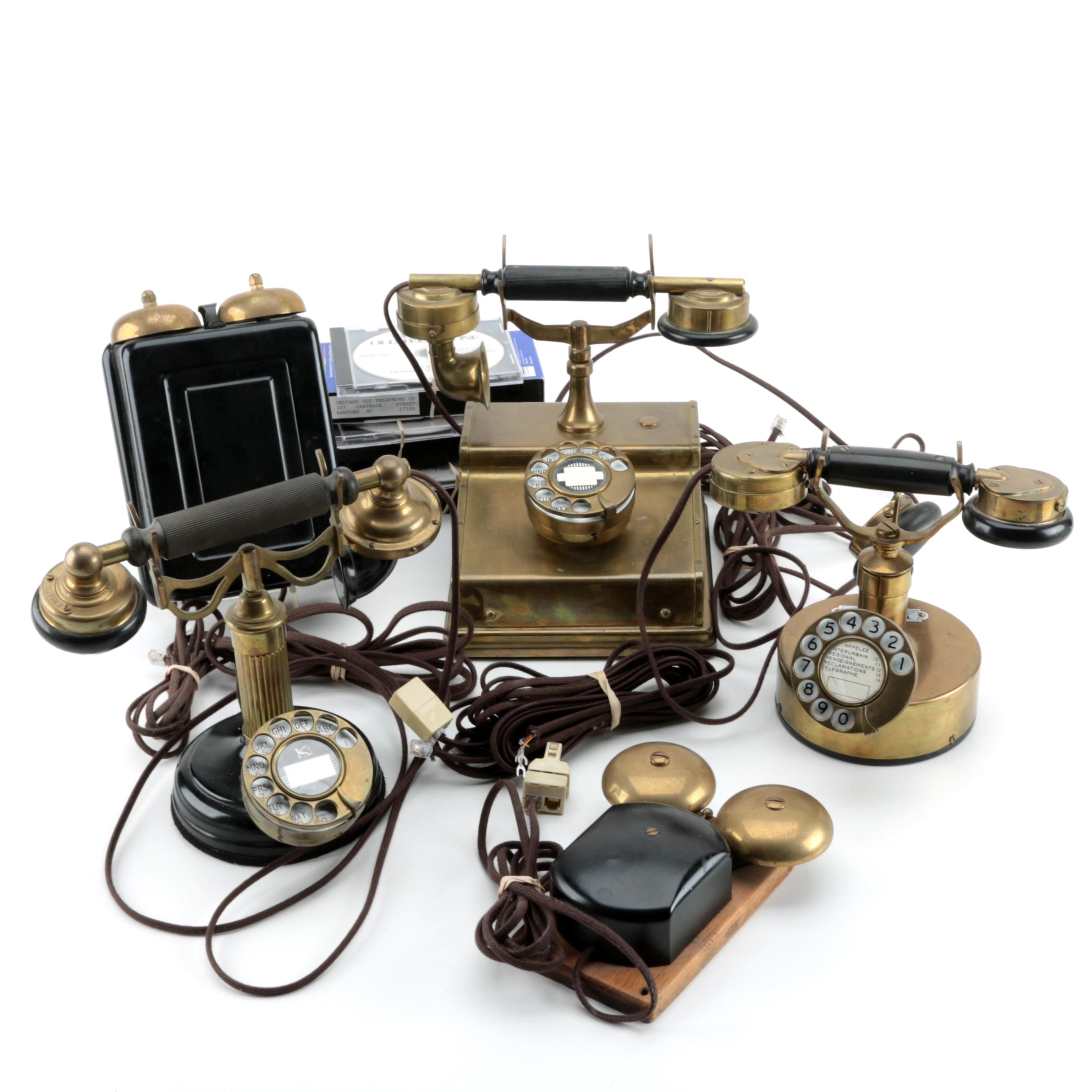 Restored Art Deco Rotary Telephones Including Kellogg and Teprina, Early 20th C