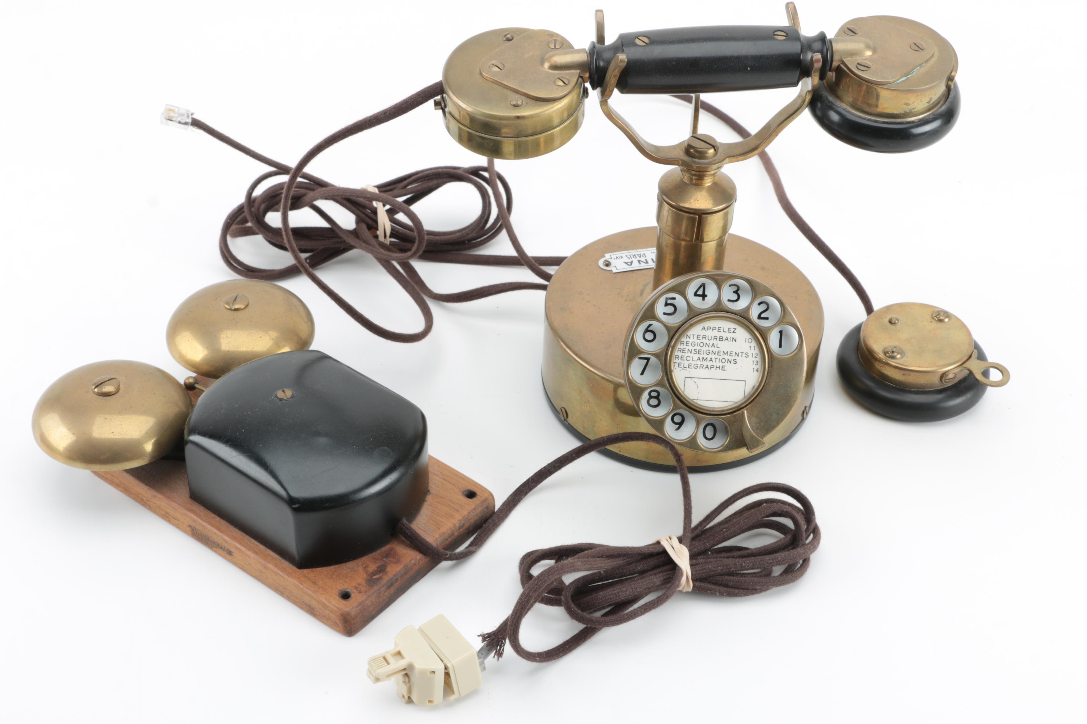Restored Art Deco Rotary Telephones Including Kellogg and Teprina, Early 20th C