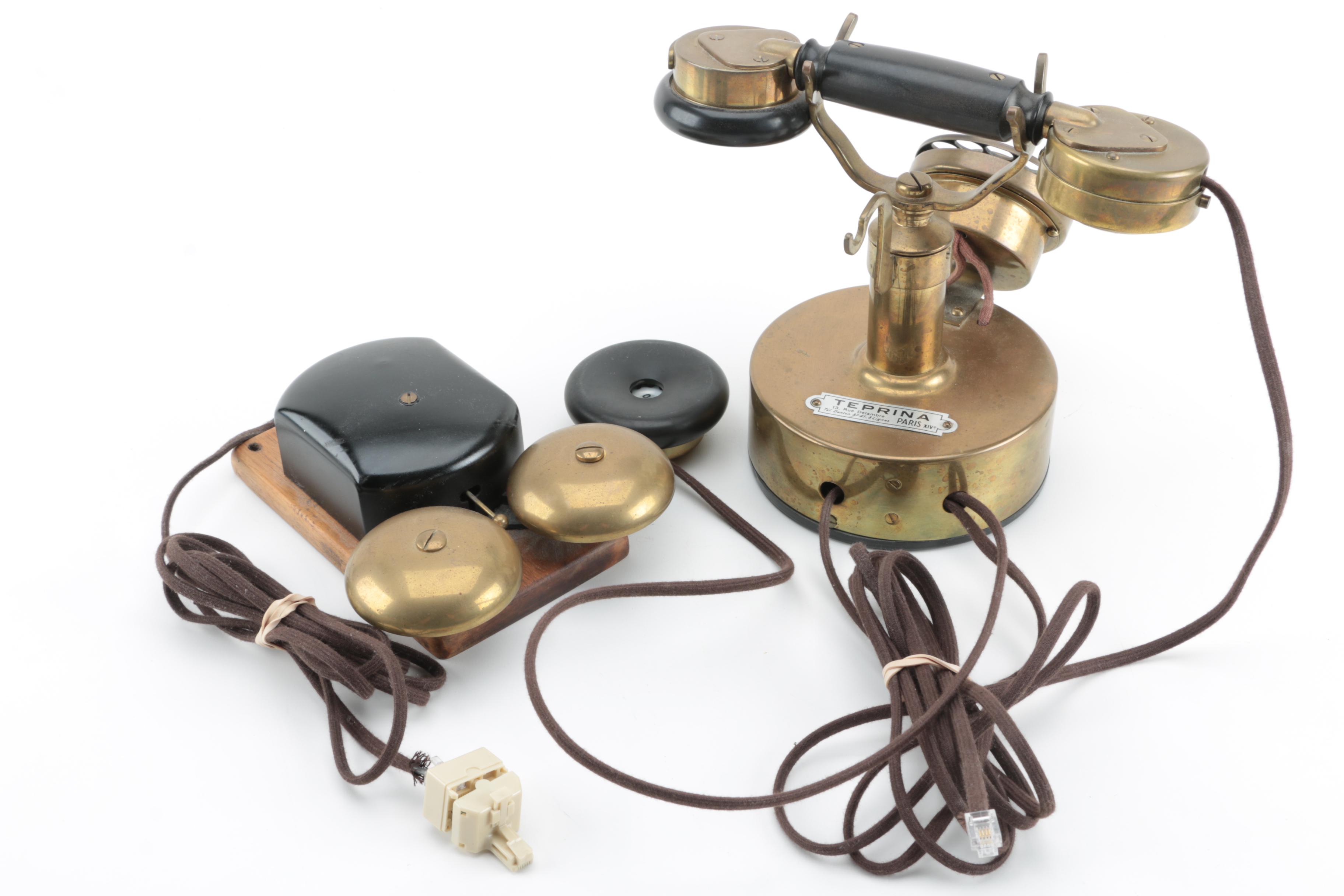 Restored Art Deco Rotary Telephones Including Kellogg and Teprina, Early 20th C