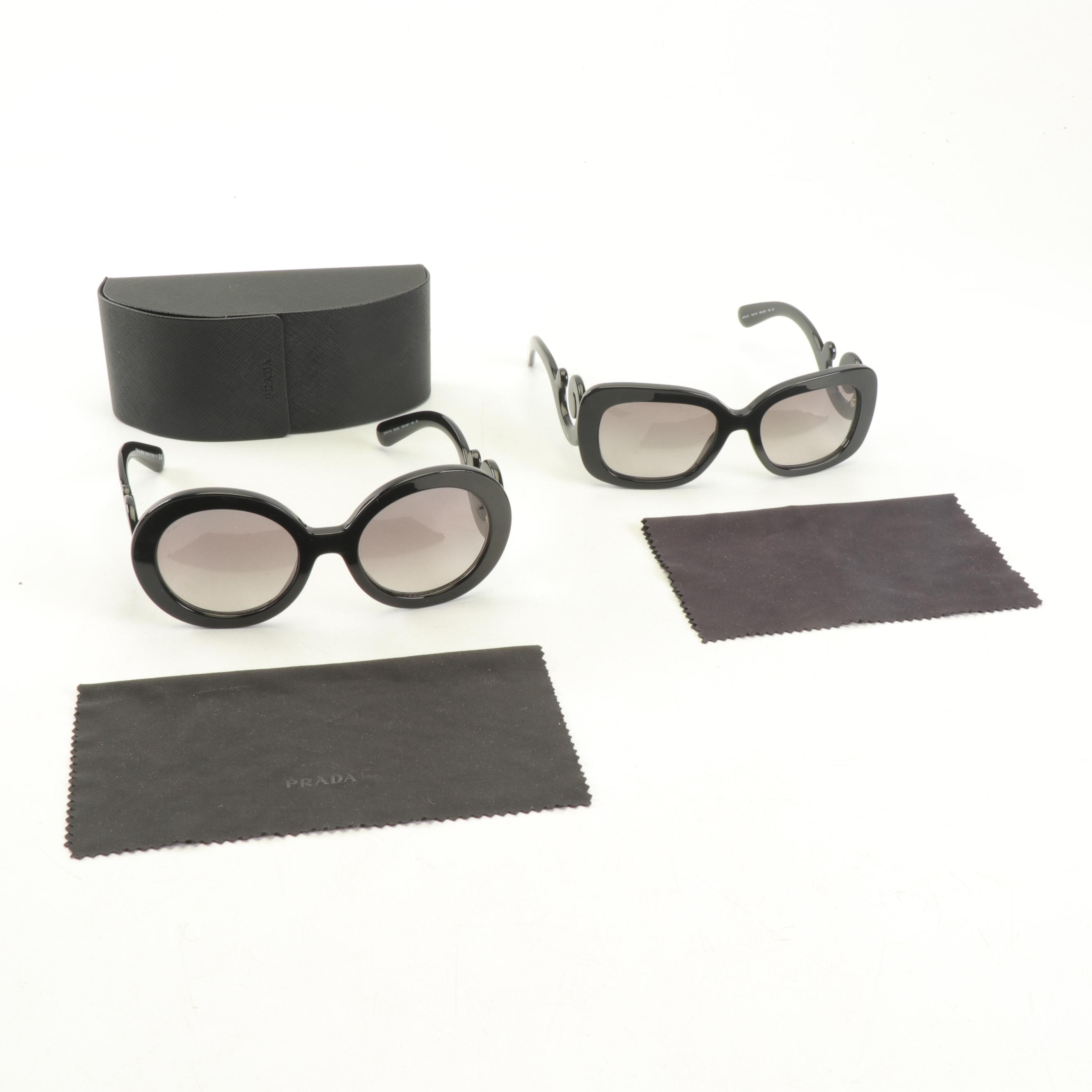 Prada SPR 27N and SPR 270 Baroque Black Sunglasses