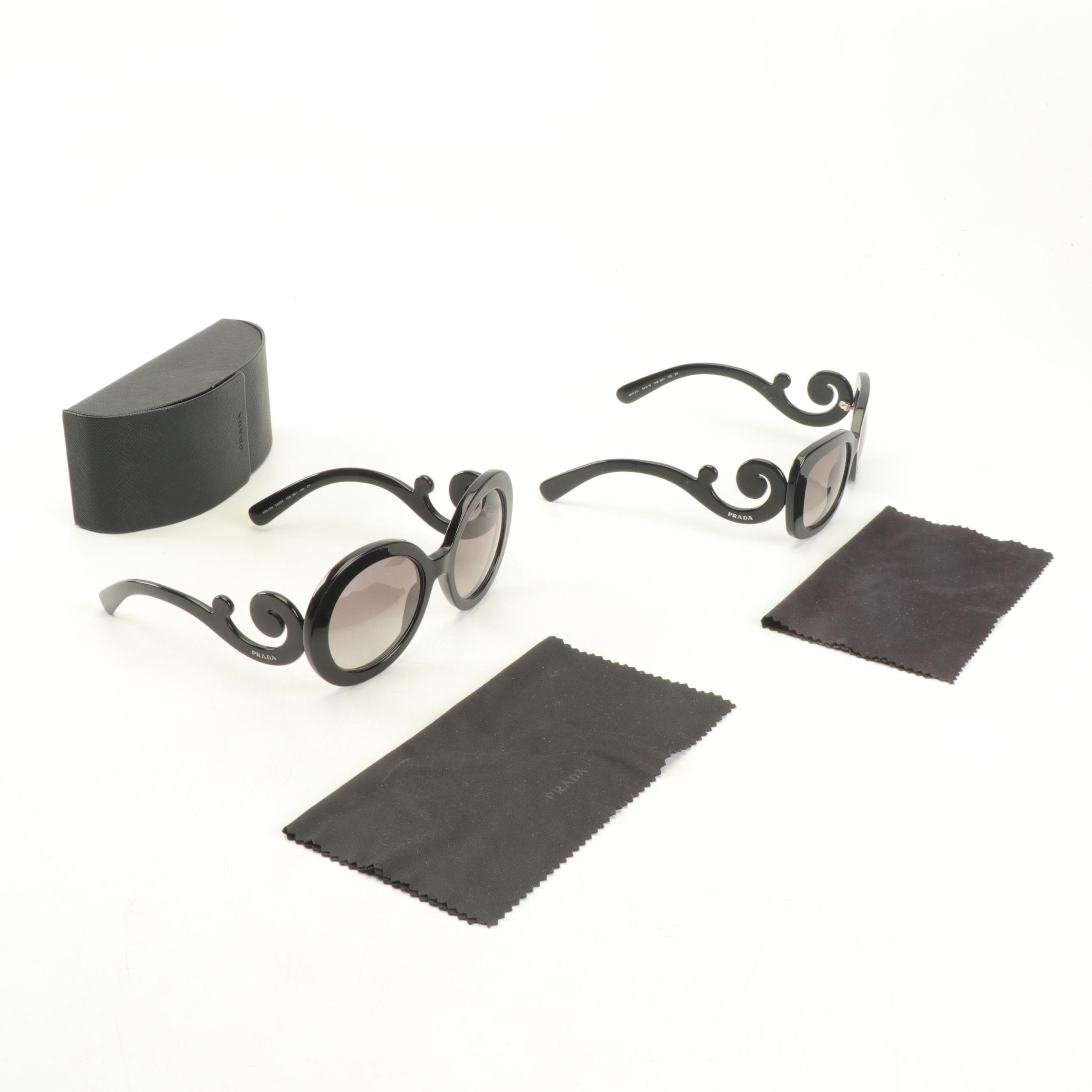 Prada SPR 27N and SPR 270 Baroque Black Sunglasses