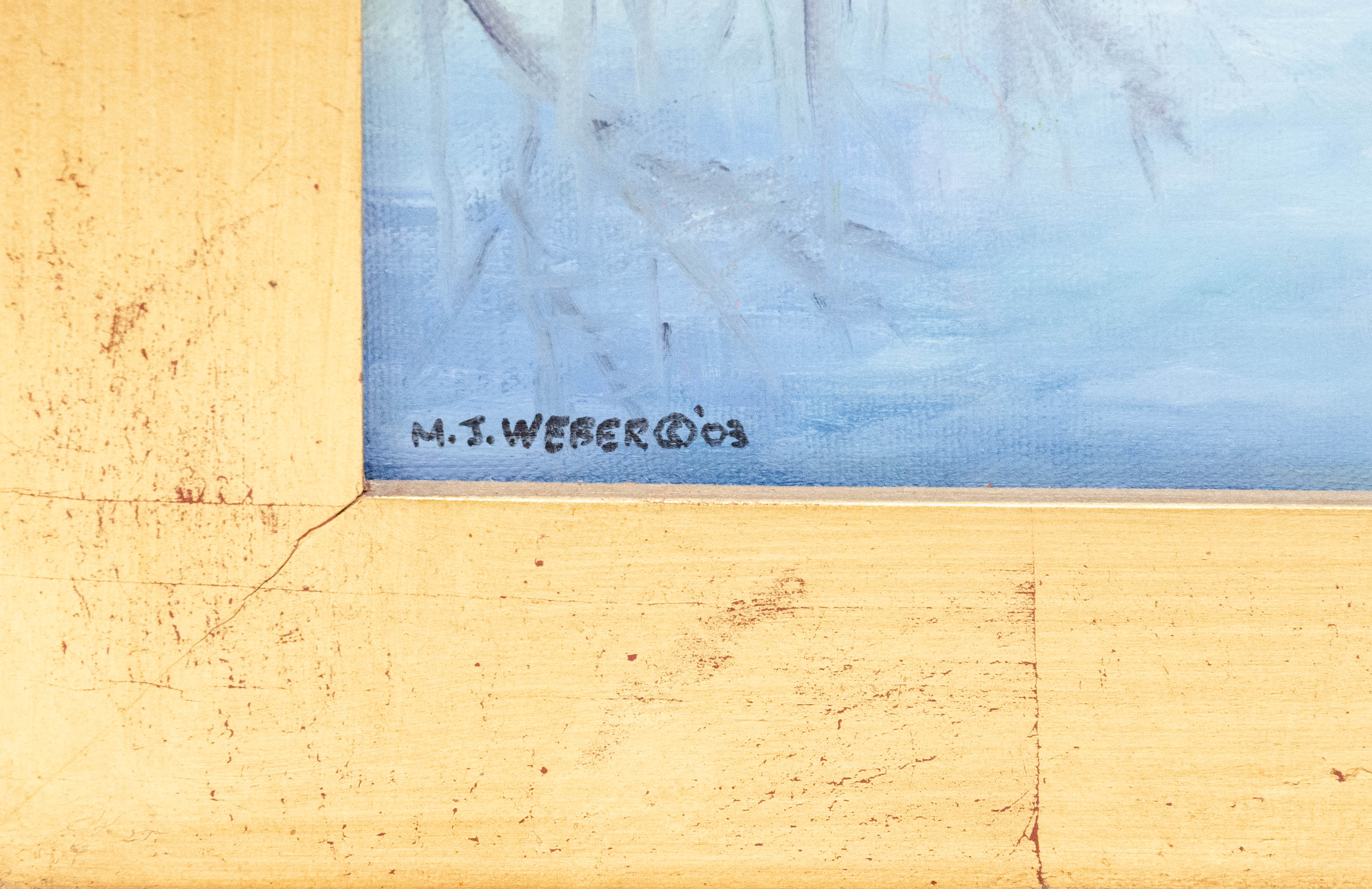 M. J. Weber Winter Landscape Oil Painting