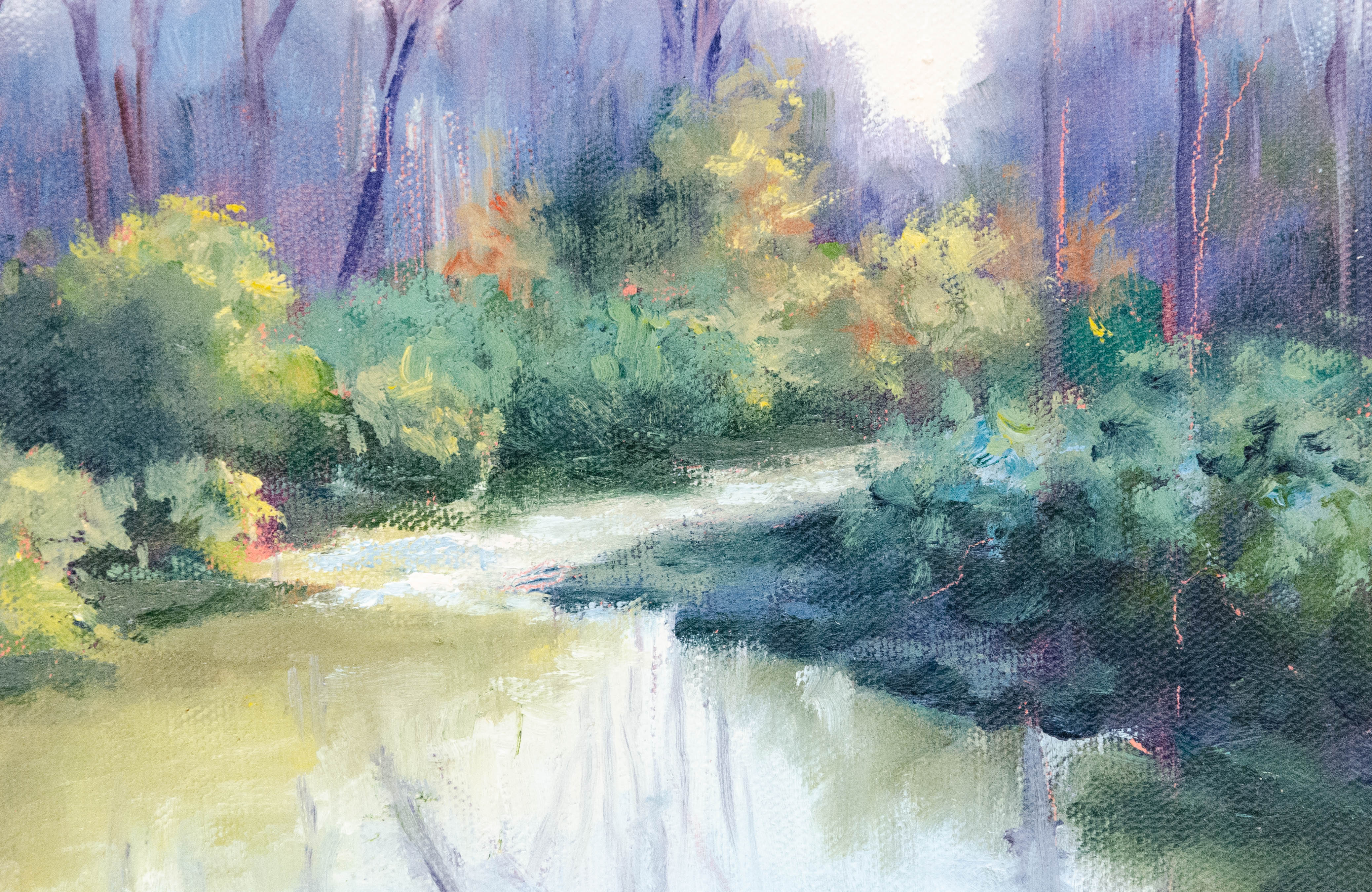 M. J. Weber Winter Landscape Oil Painting