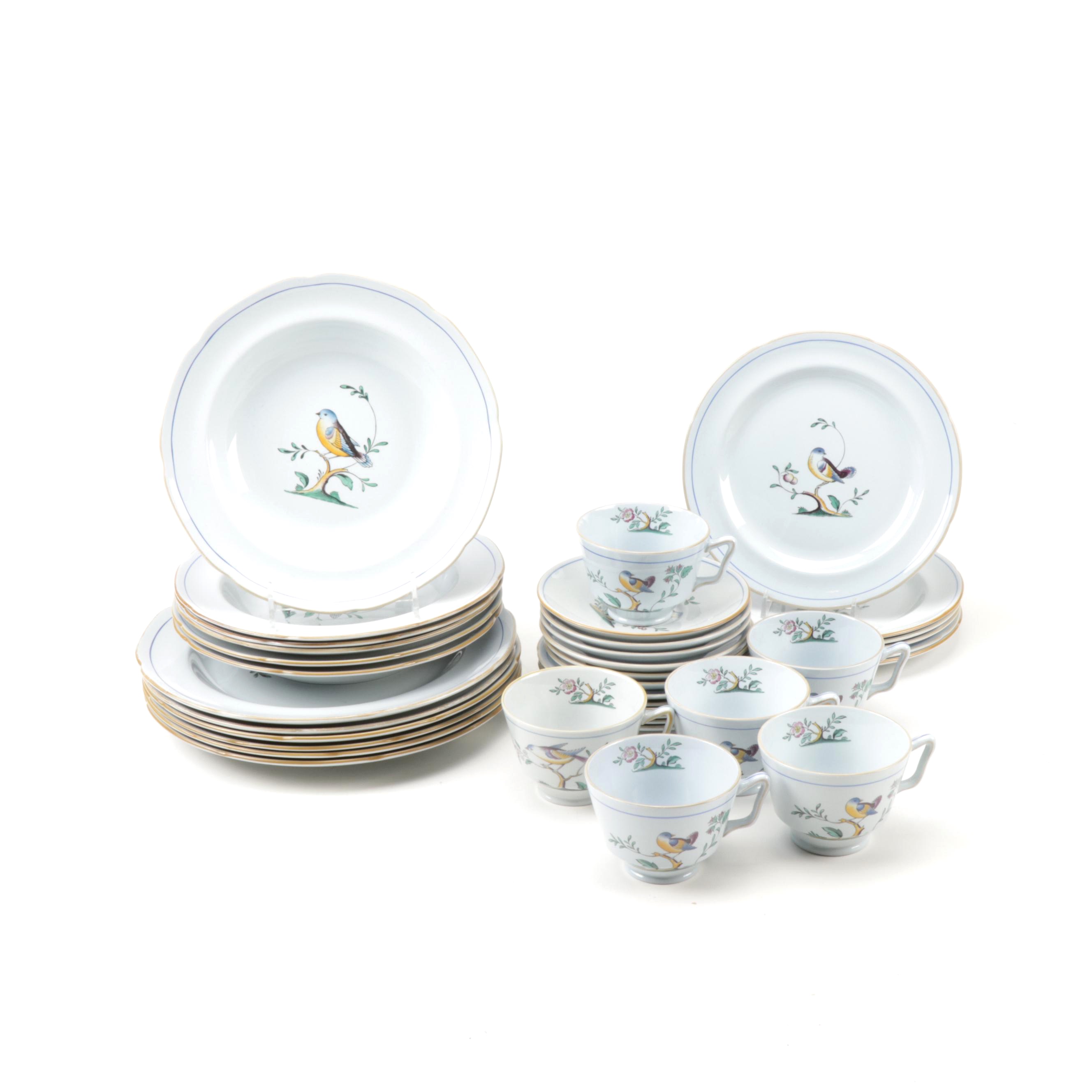 Vintage Spode "Queensbird" Stoneware Dinnerware Service for Six