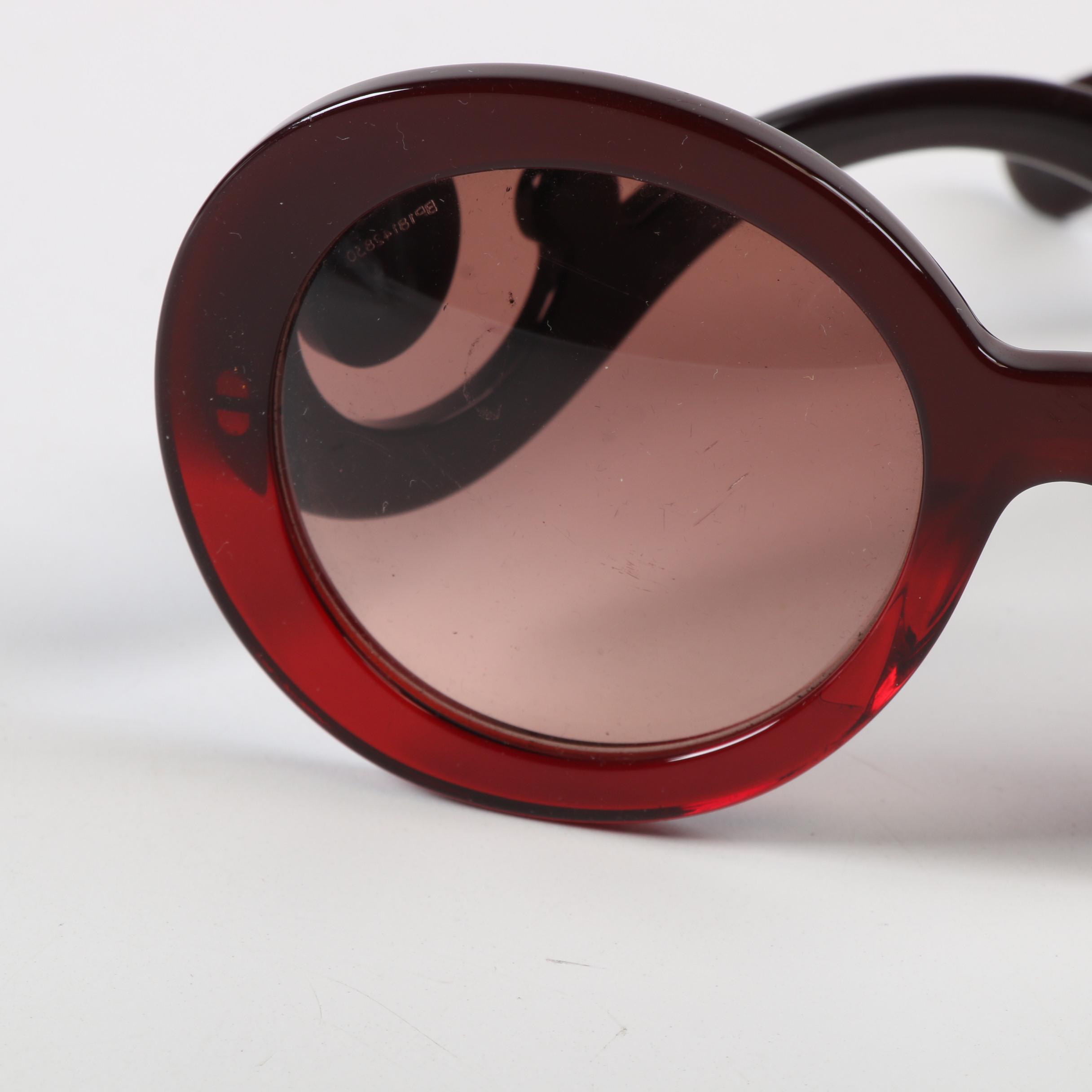 Prada SPR27N Baroque Round Sunglasses in Red and Black