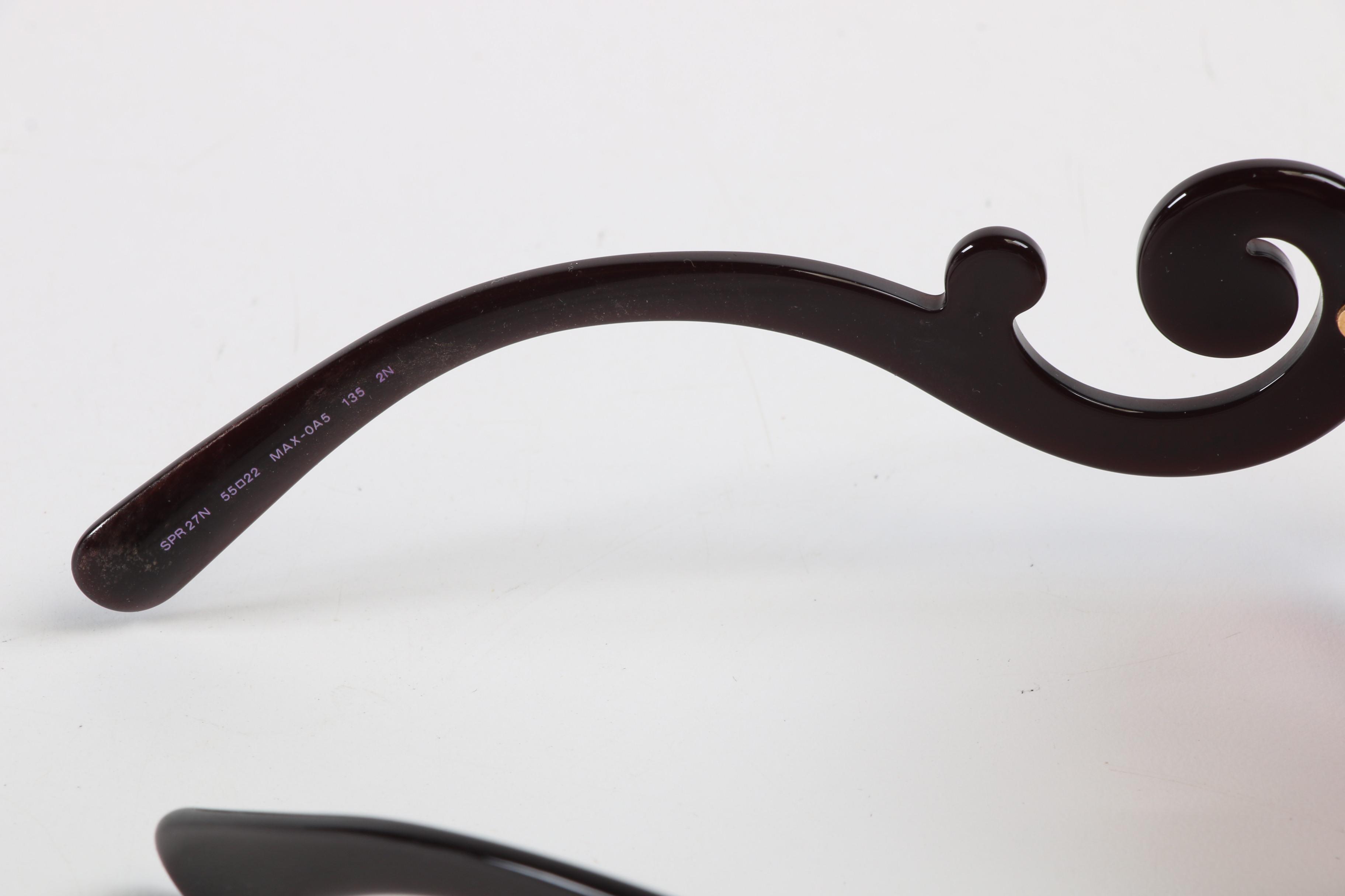 Prada SPR27N Baroque Round Sunglasses in Red and Black