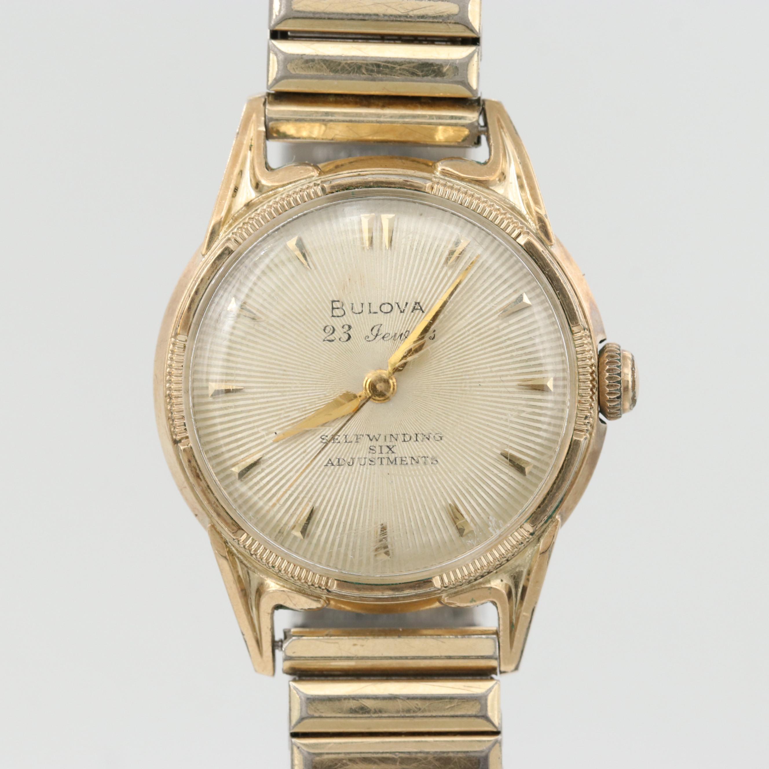 Vintage Bulova Rolled Gold Plate and Stainless Steel Automatic Watch, 1955