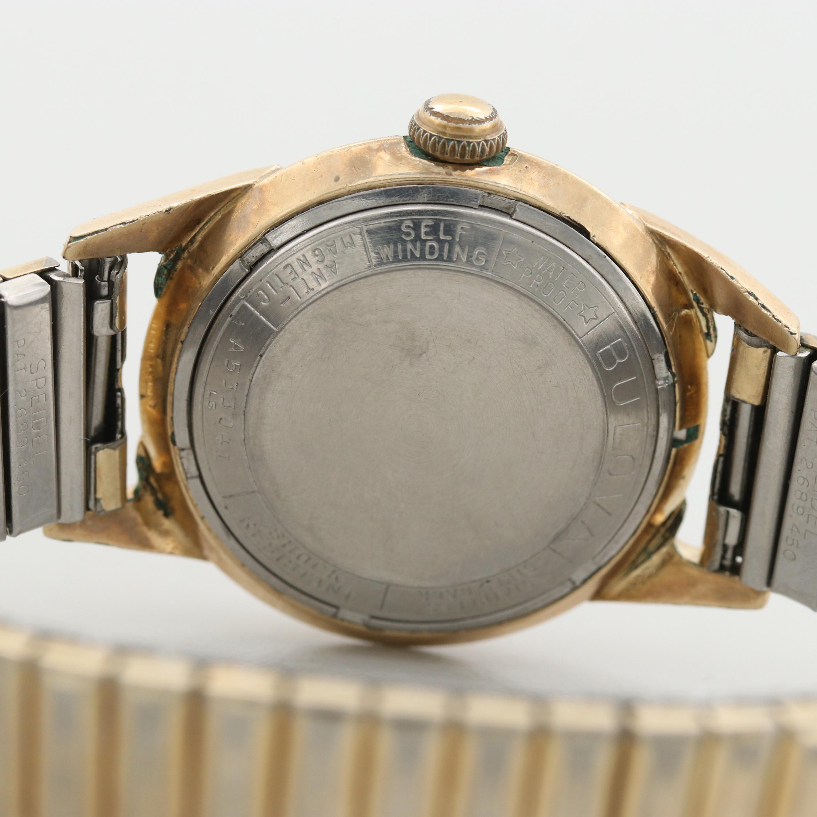 Vintage Bulova Rolled Gold Plate and Stainless Steel Automatic Watch, 1955