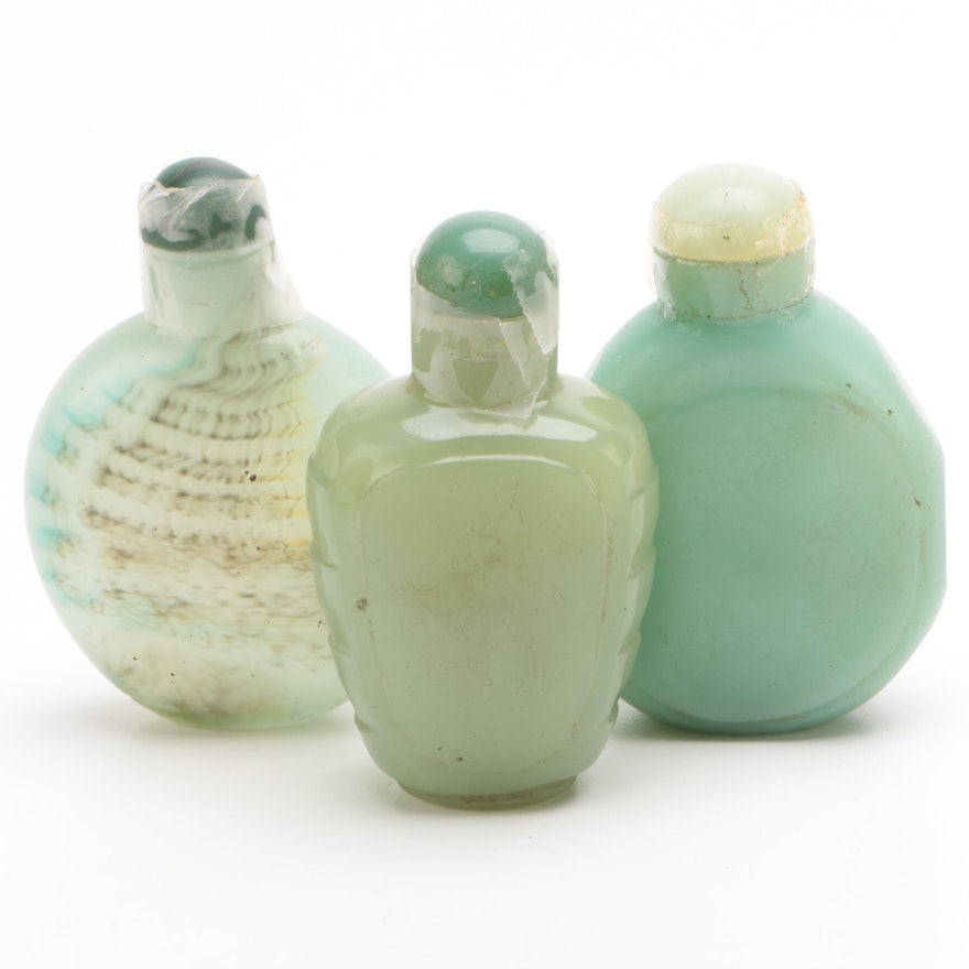 Chinese Glass and Hardstone Snuff Bottles