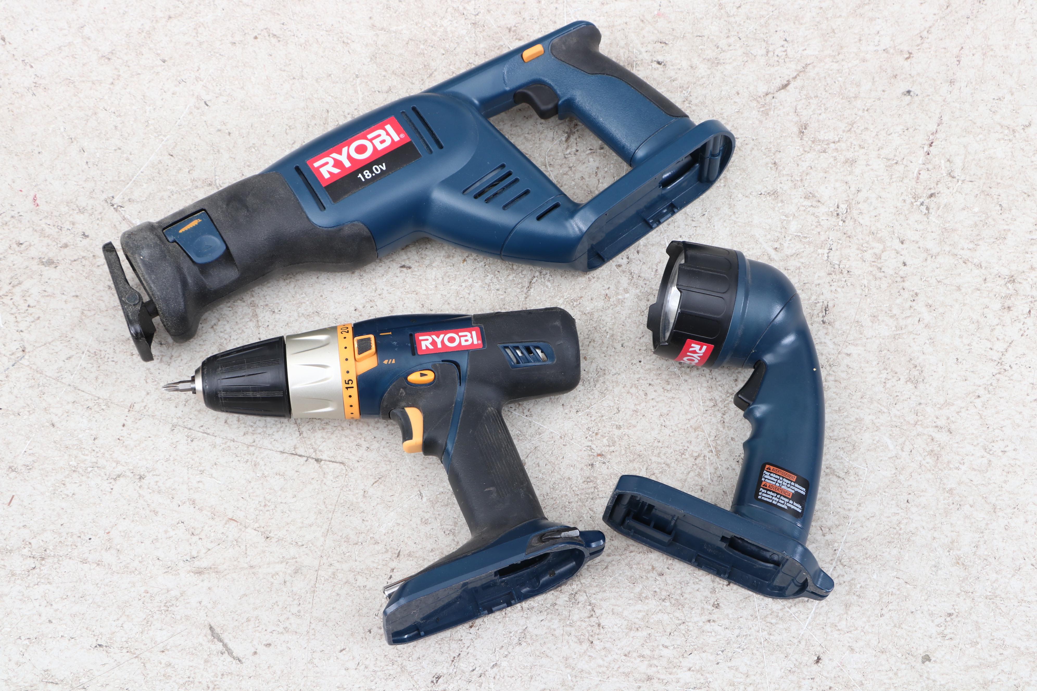 Ryobi Jig Saws, Sawzall, Drill, Flashlight, and Royal Pro Series Hand Vac