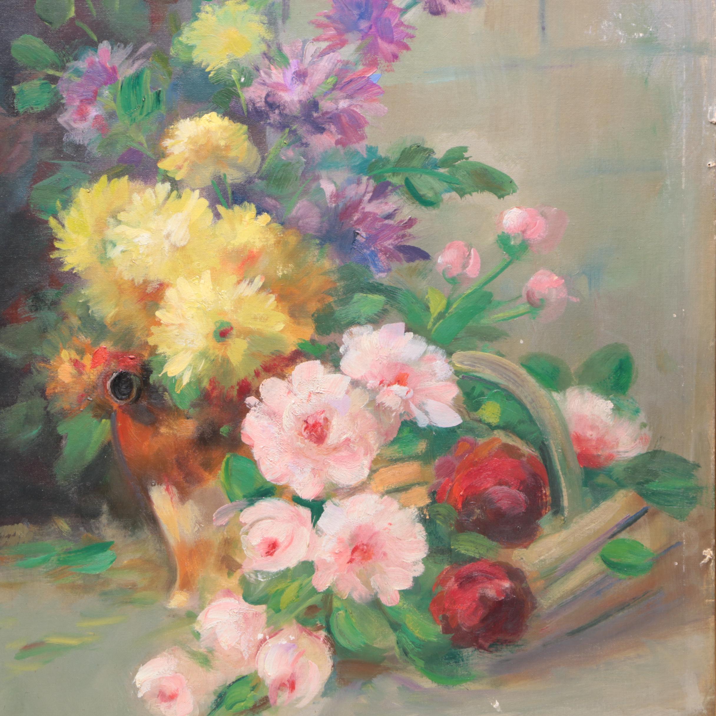 Kenneth Ozier Floral Still Life Oil Painting