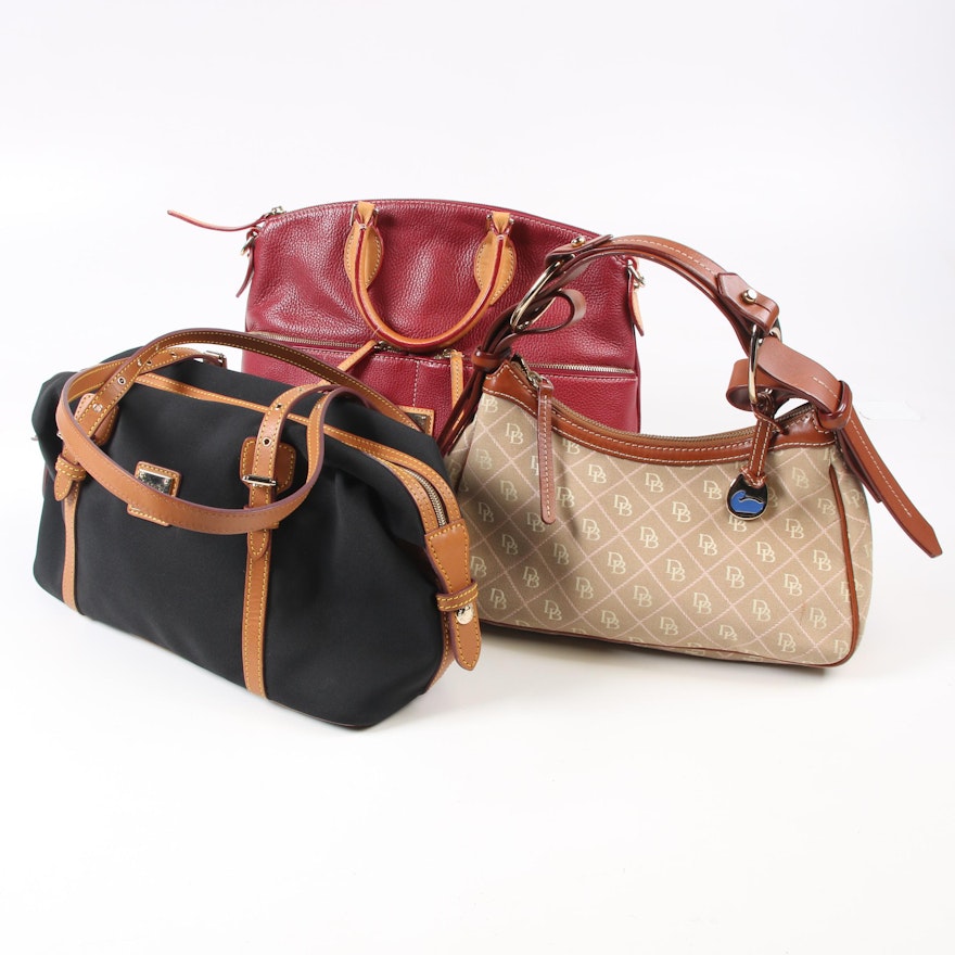 Dooney & Bourke Pebbled Leather and Canvas and Leather Handbags