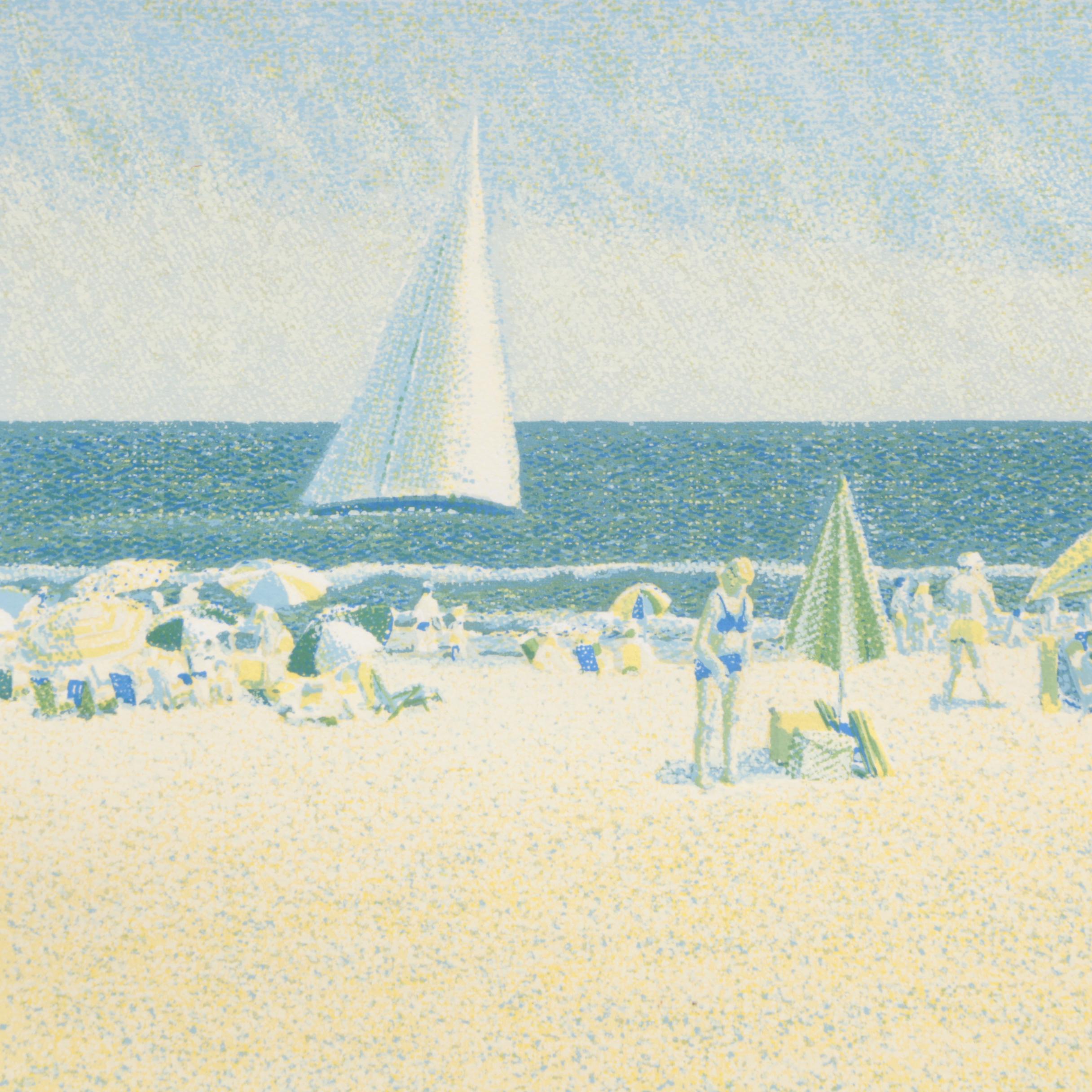 V. Tabor Color Lithograph "The Beautiful Sea"