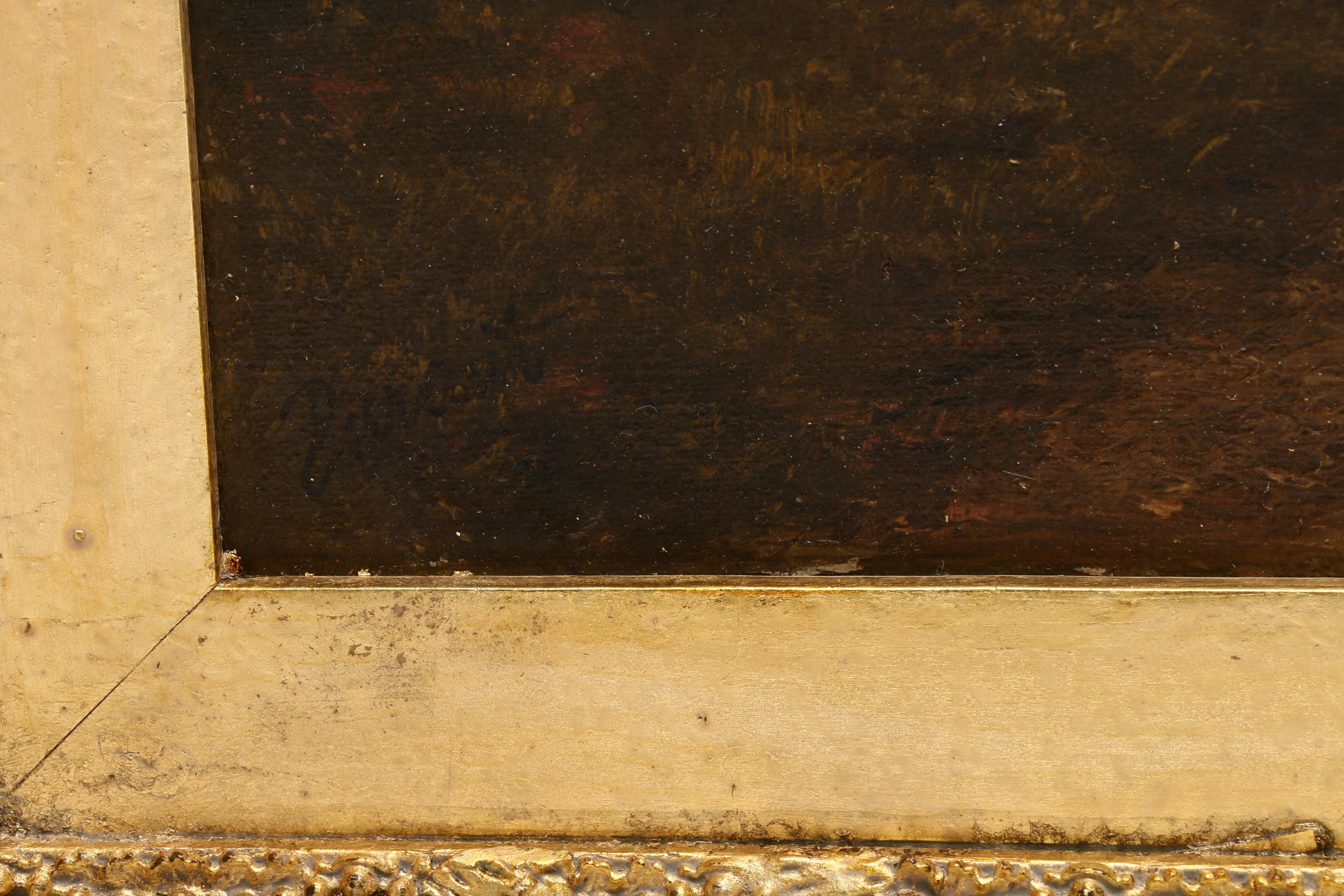 Jacques Durant Oil Painting of Pastoral Scene with Cattle