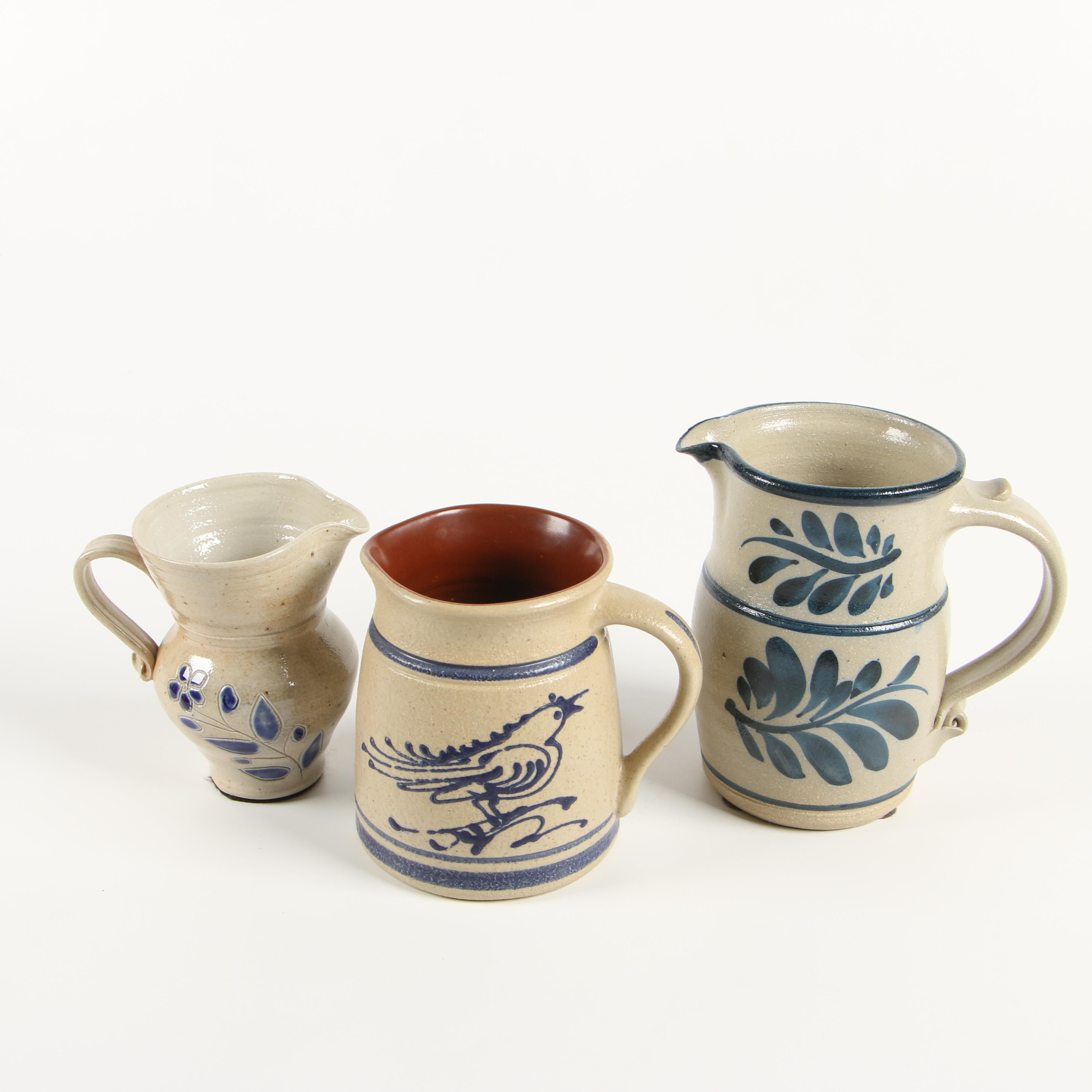 Olde Charleston, Cedar Swamp, and Other Salt Glazed Stoneware Pitchers