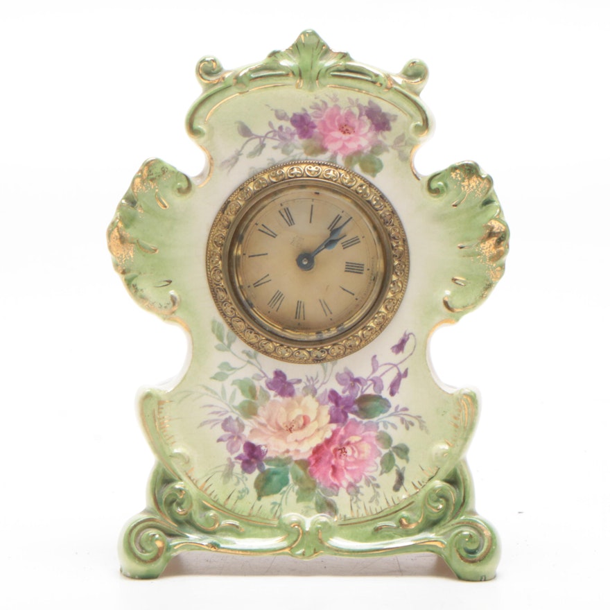 Ansonia Porcelain Mantel Clock, Late 19th/Early 20th Century