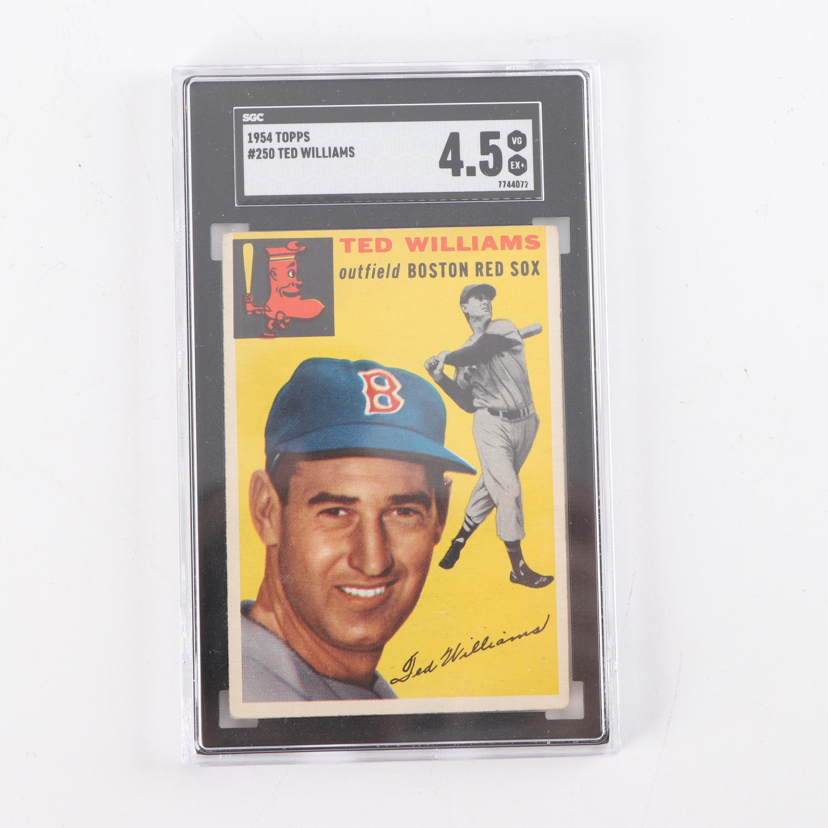 1954 Topps #250 Ted Williams Baseball Card, SGC Graded