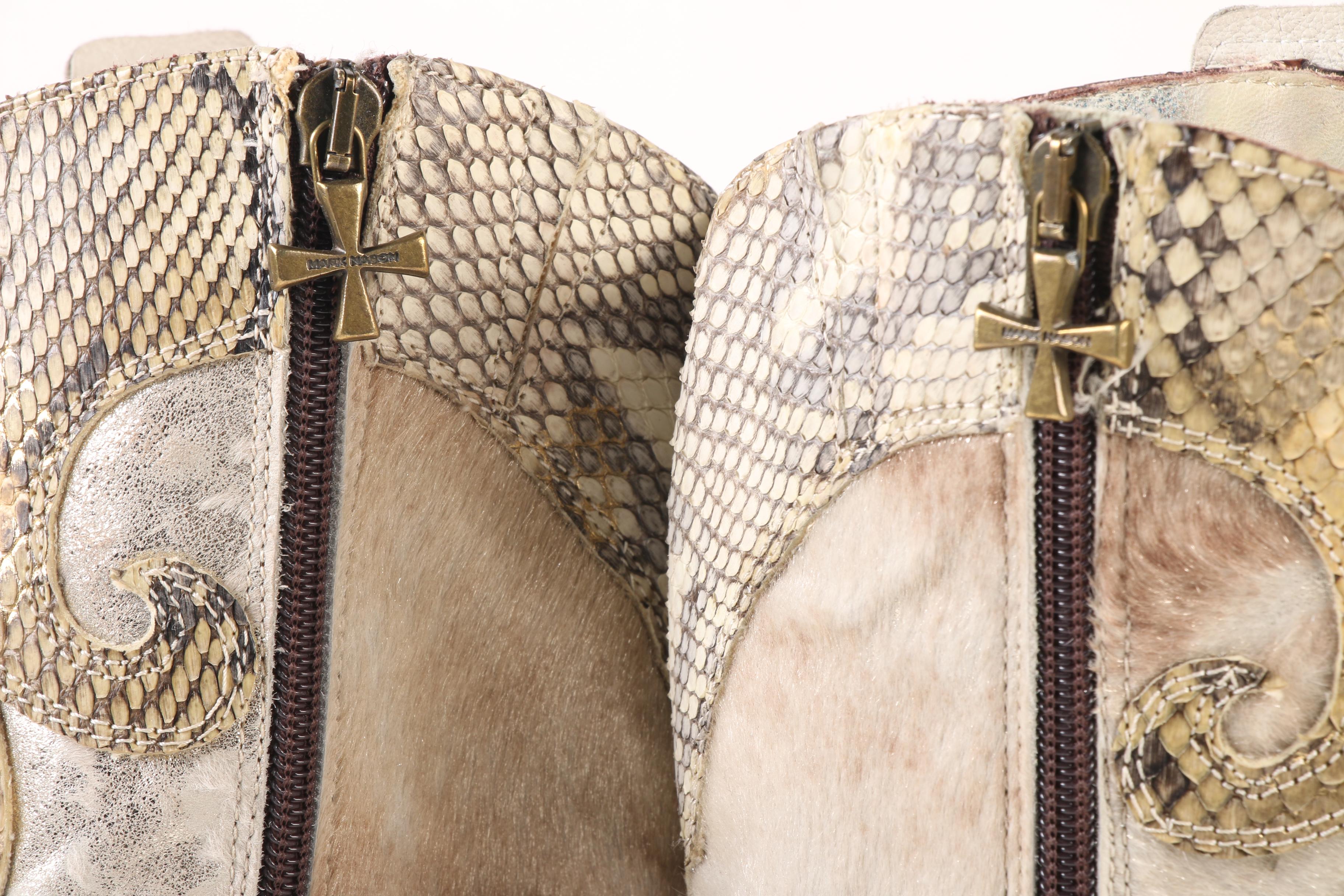 Women's Siren by Mark Nason Python and Pony Hair Western Boots