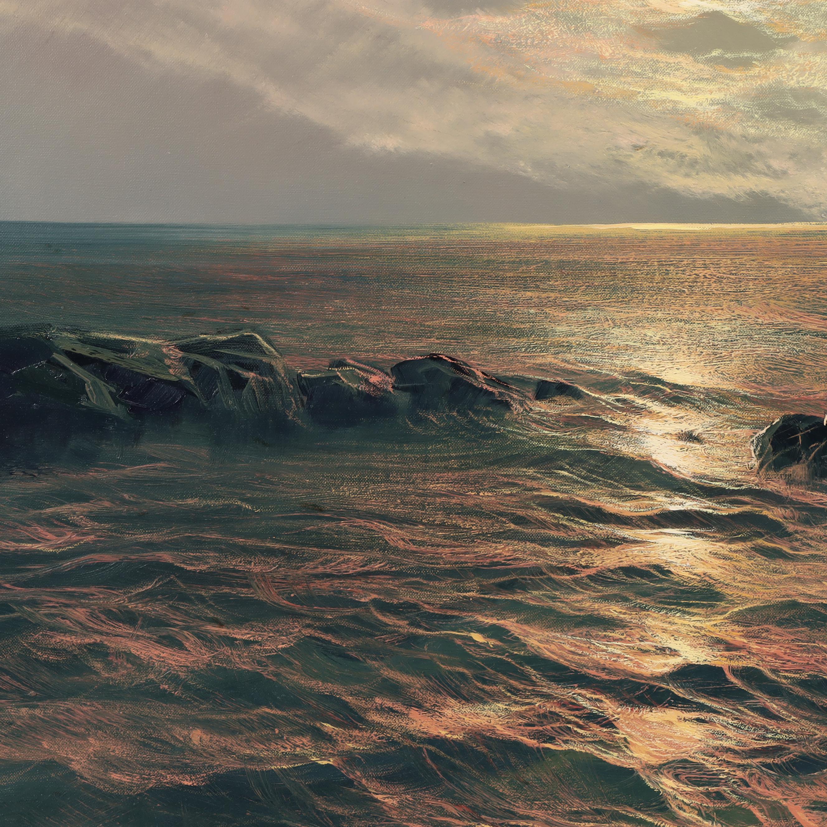 L. De Jong Oil Seascape Painting