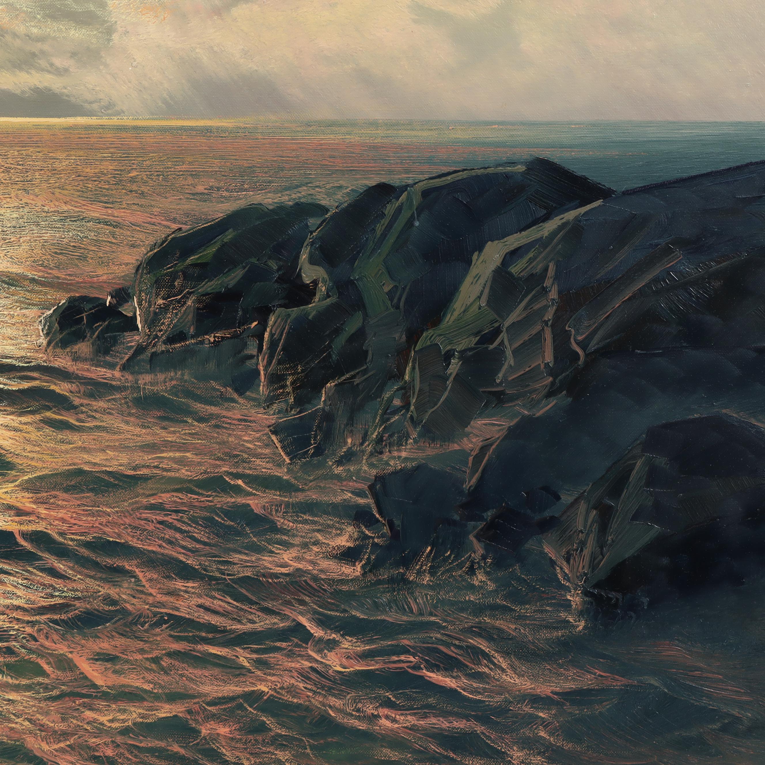 L. De Jong Oil Seascape Painting