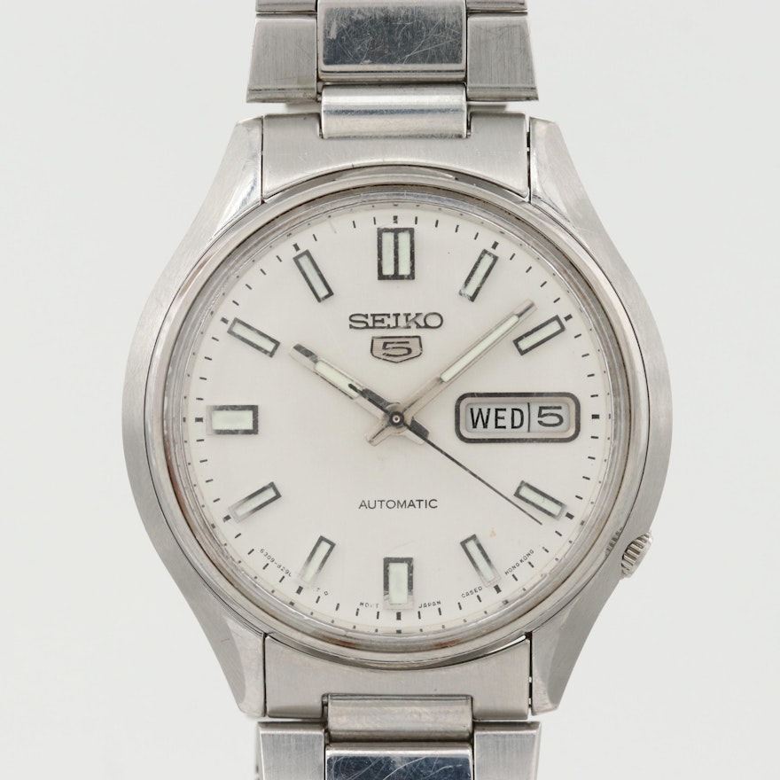 Seiko 5 Stainless Steel Automatic Wristwatch With Day and Date, 1981