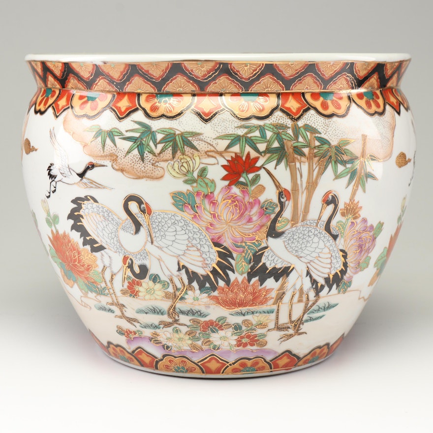 Chinese Porcelain Fishbowl Planter