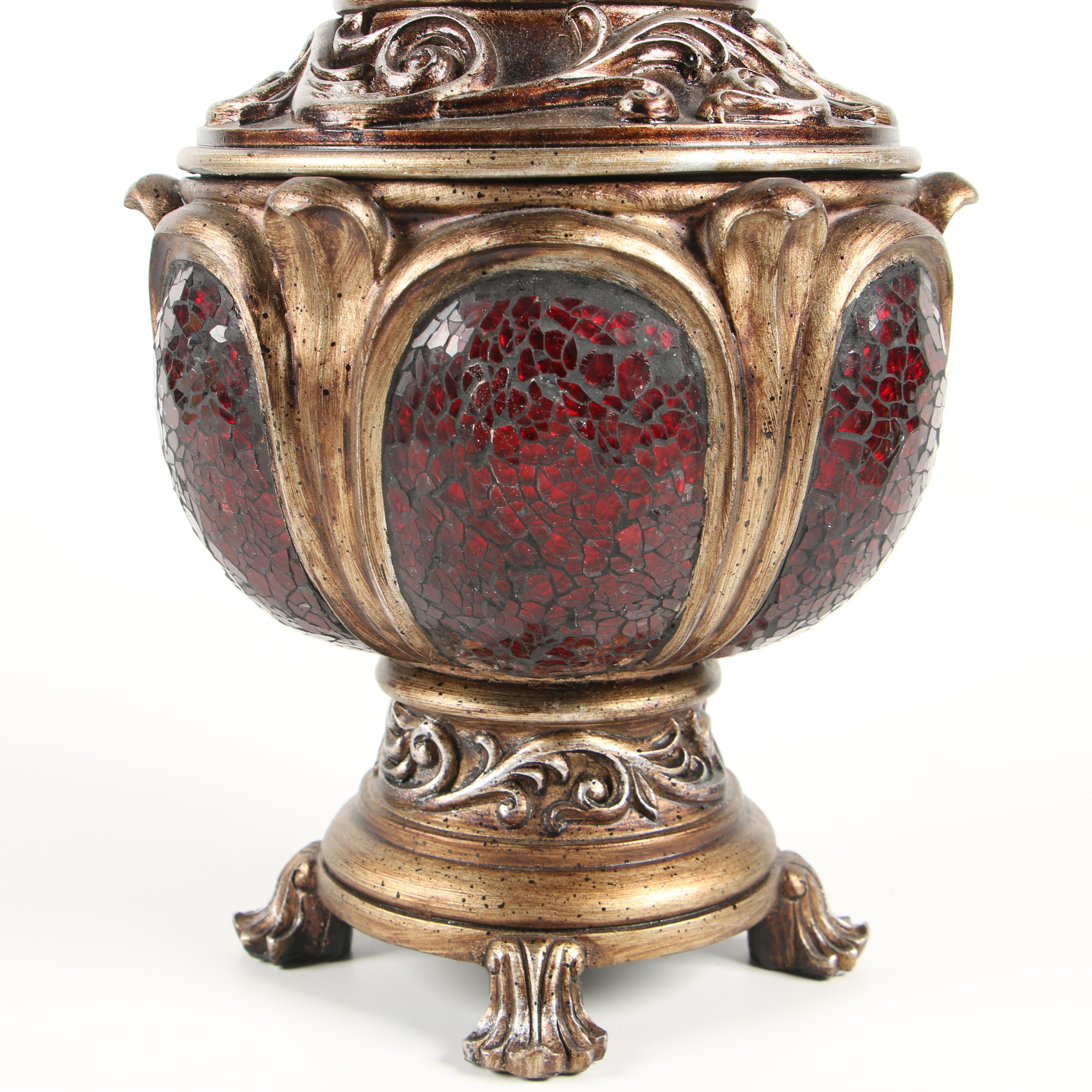 Ornate Molded Resin Boxes with Antique Finish