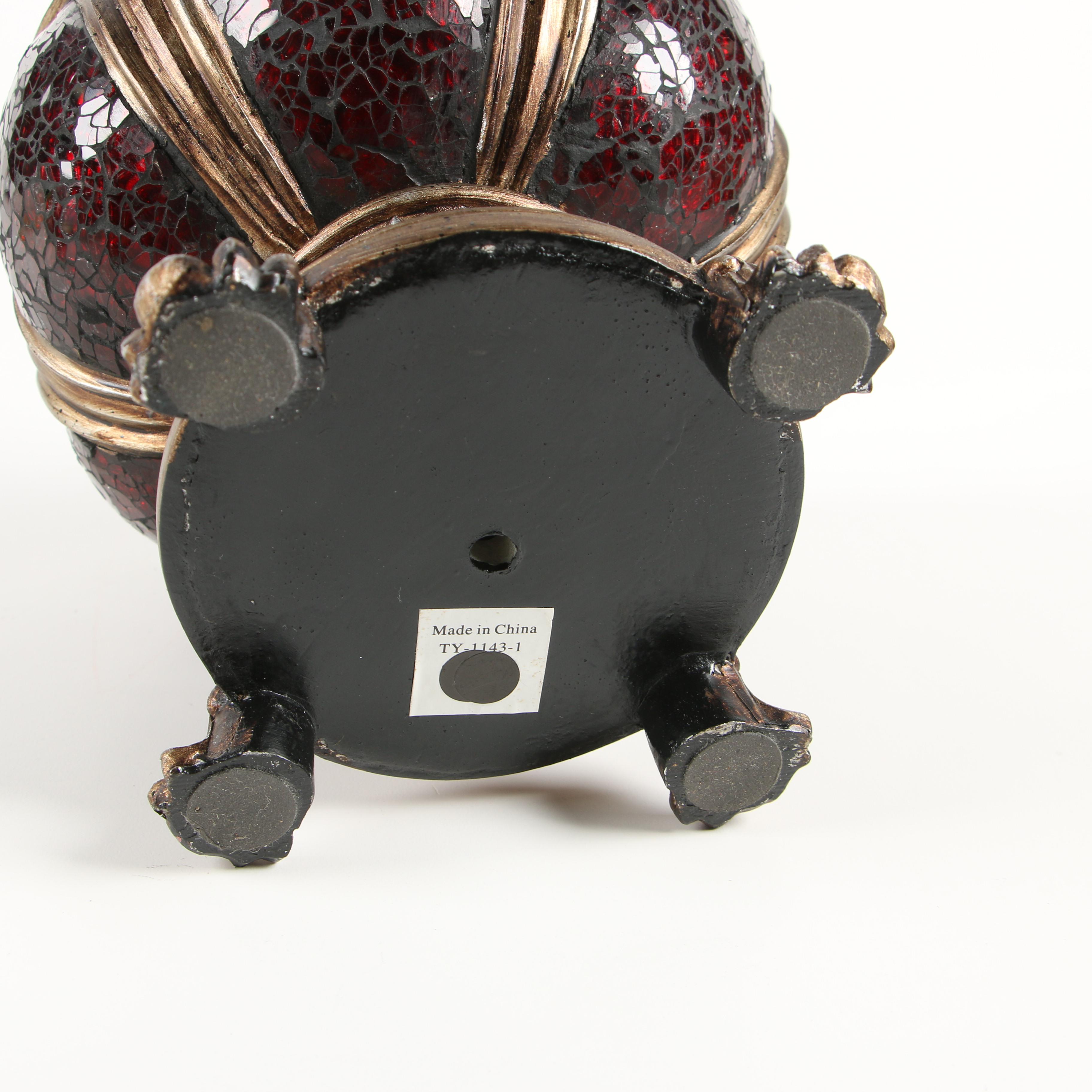 Ornate Molded Resin Boxes with Antique Finish