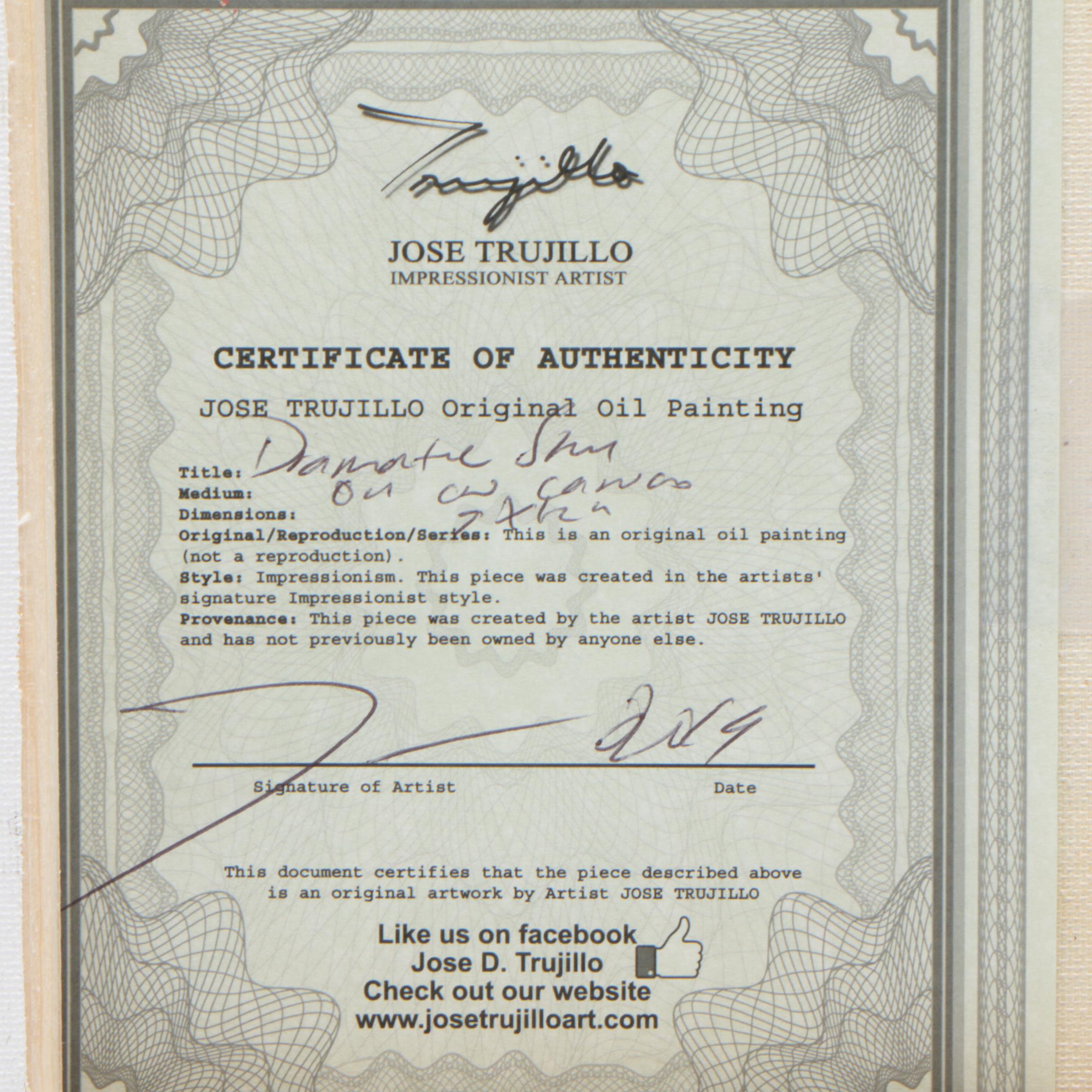 Jose Trujillo Oil Painting "Dramatic Sky"